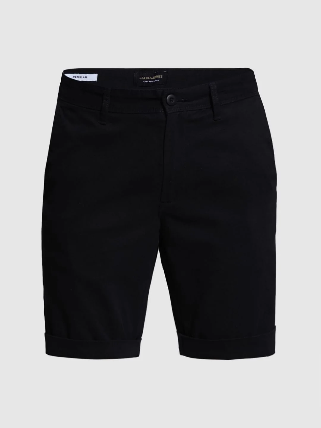 Black Mid Rise Cotton Shorts - Image 7