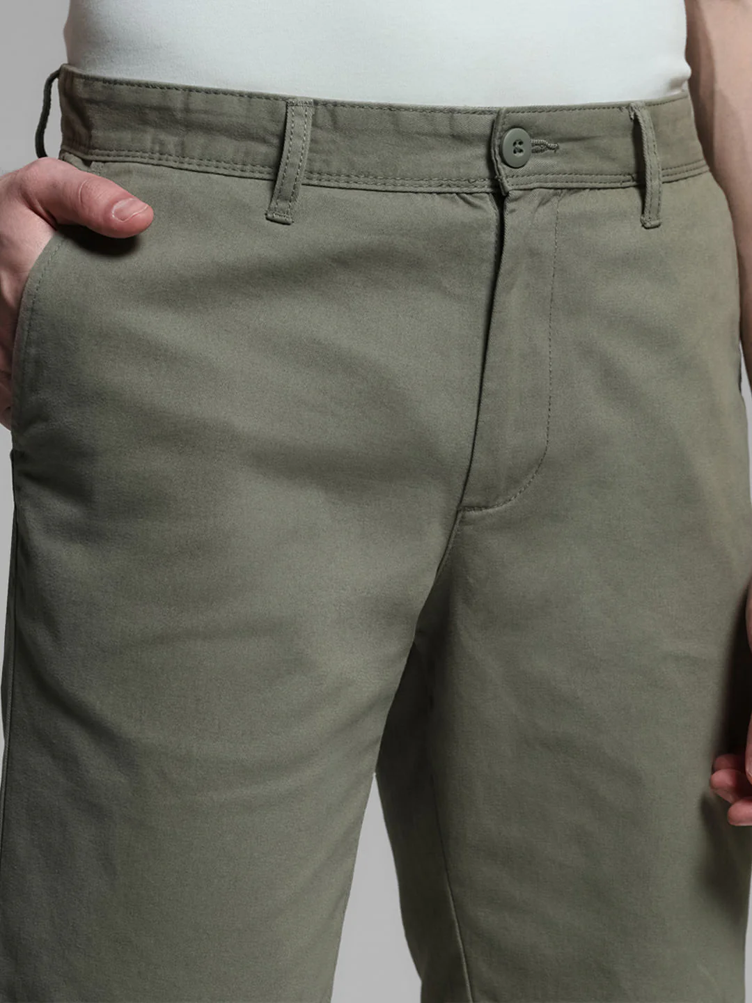Green Mid Rise Cotton Shorts - Image 4