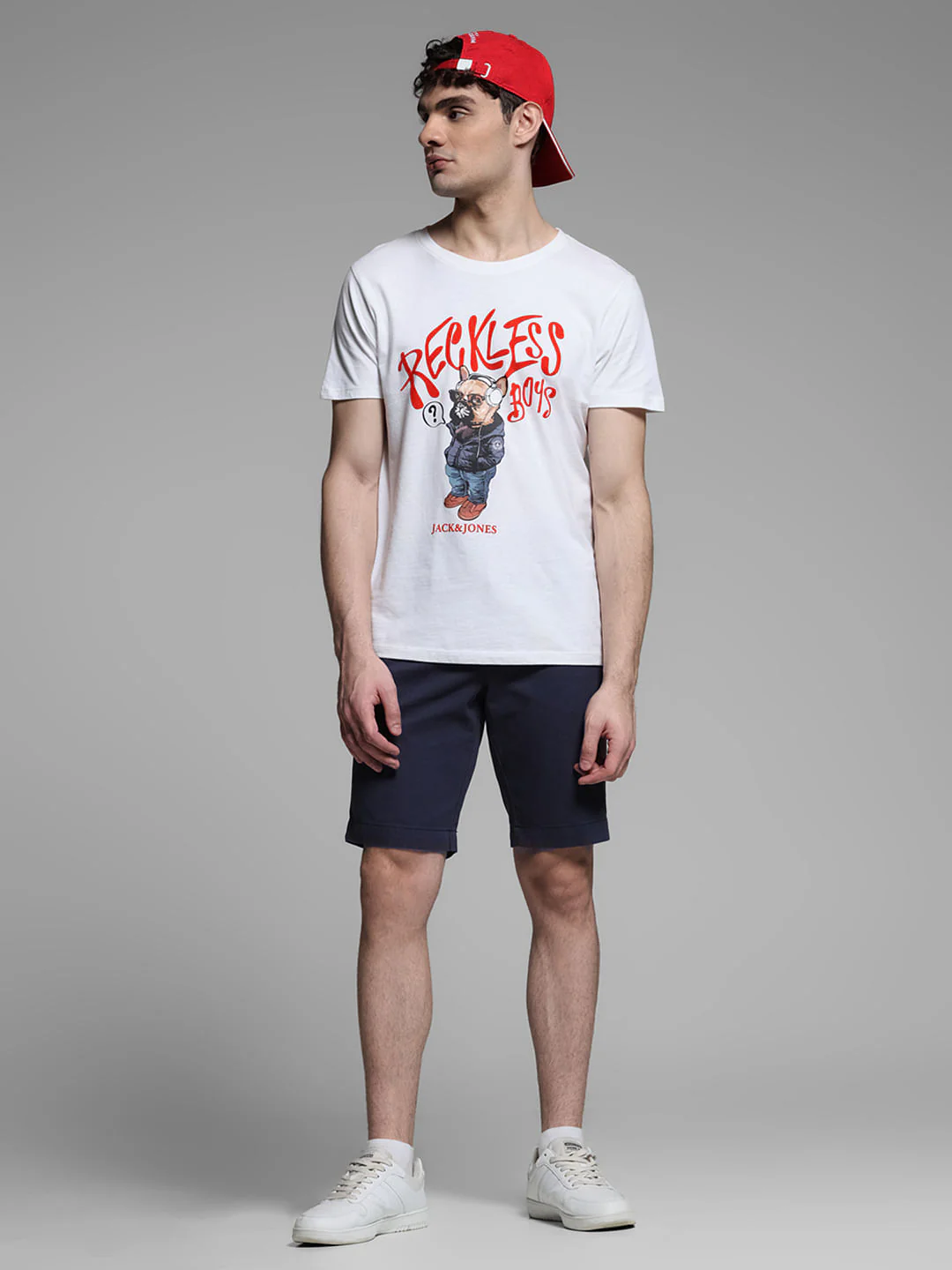 Dark Blue Mid Rise Cotton Shorts - Image 6