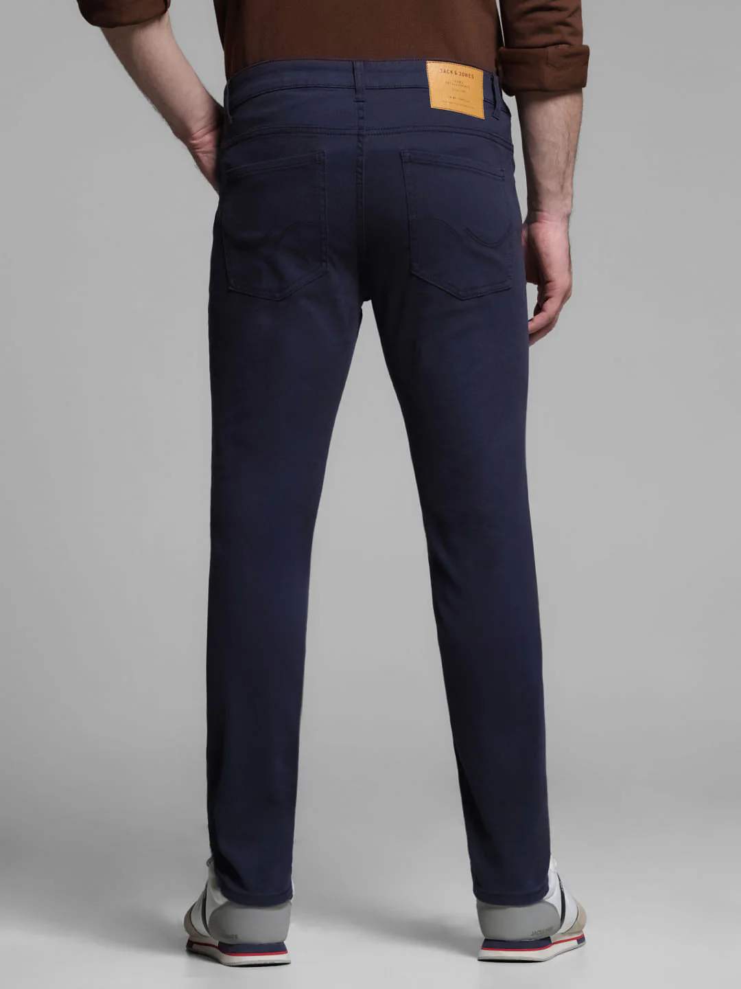 Dark Blue Mid Rise Slim Fit Pants - Image 3