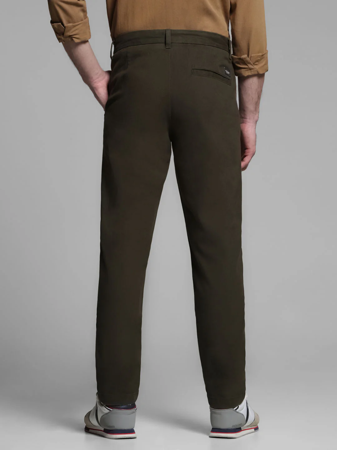 Dark Green Mid Rise Regular Fit Pants - Image 3