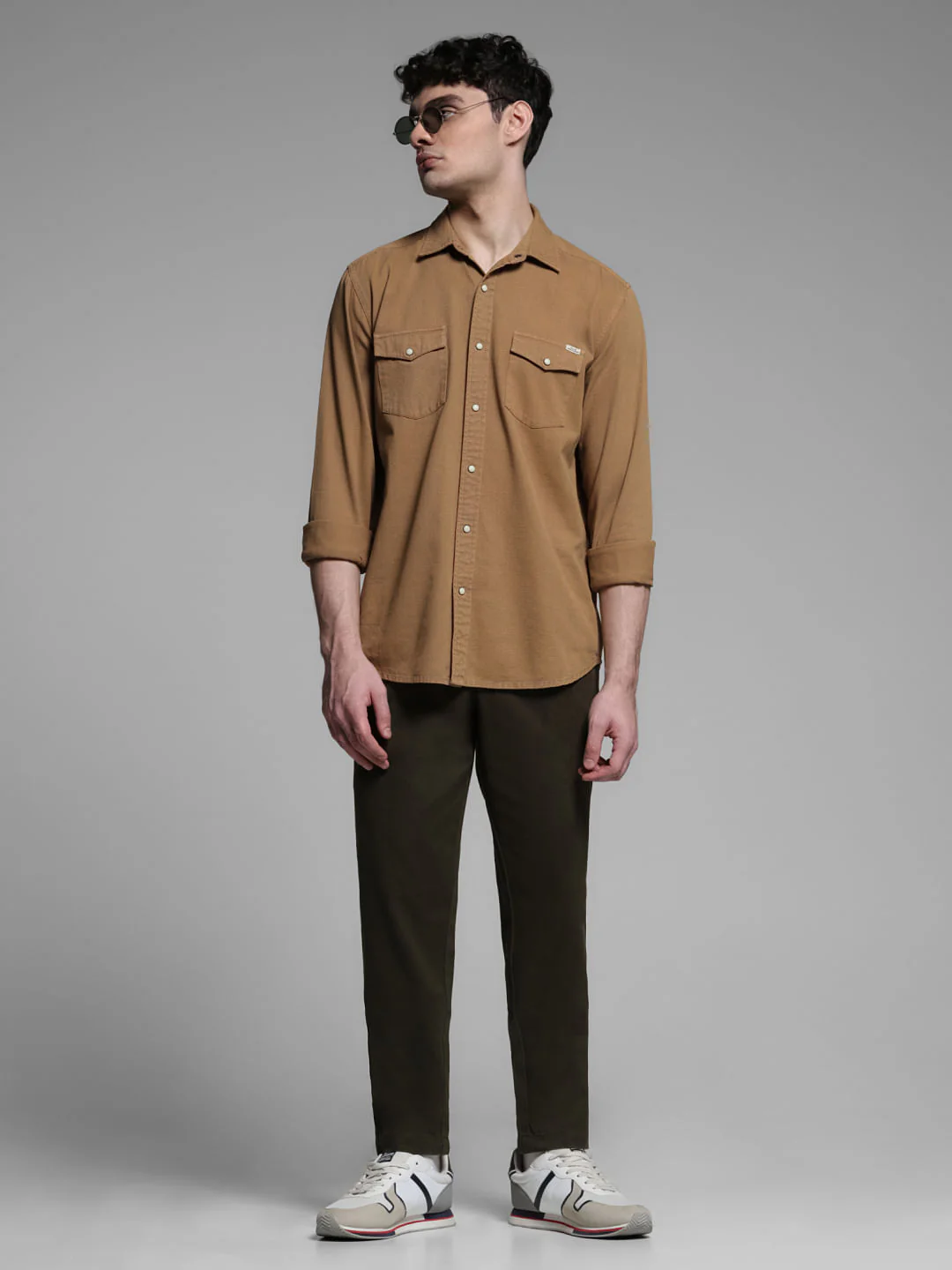Dark Green Mid Rise Regular Fit Pants - Image 6