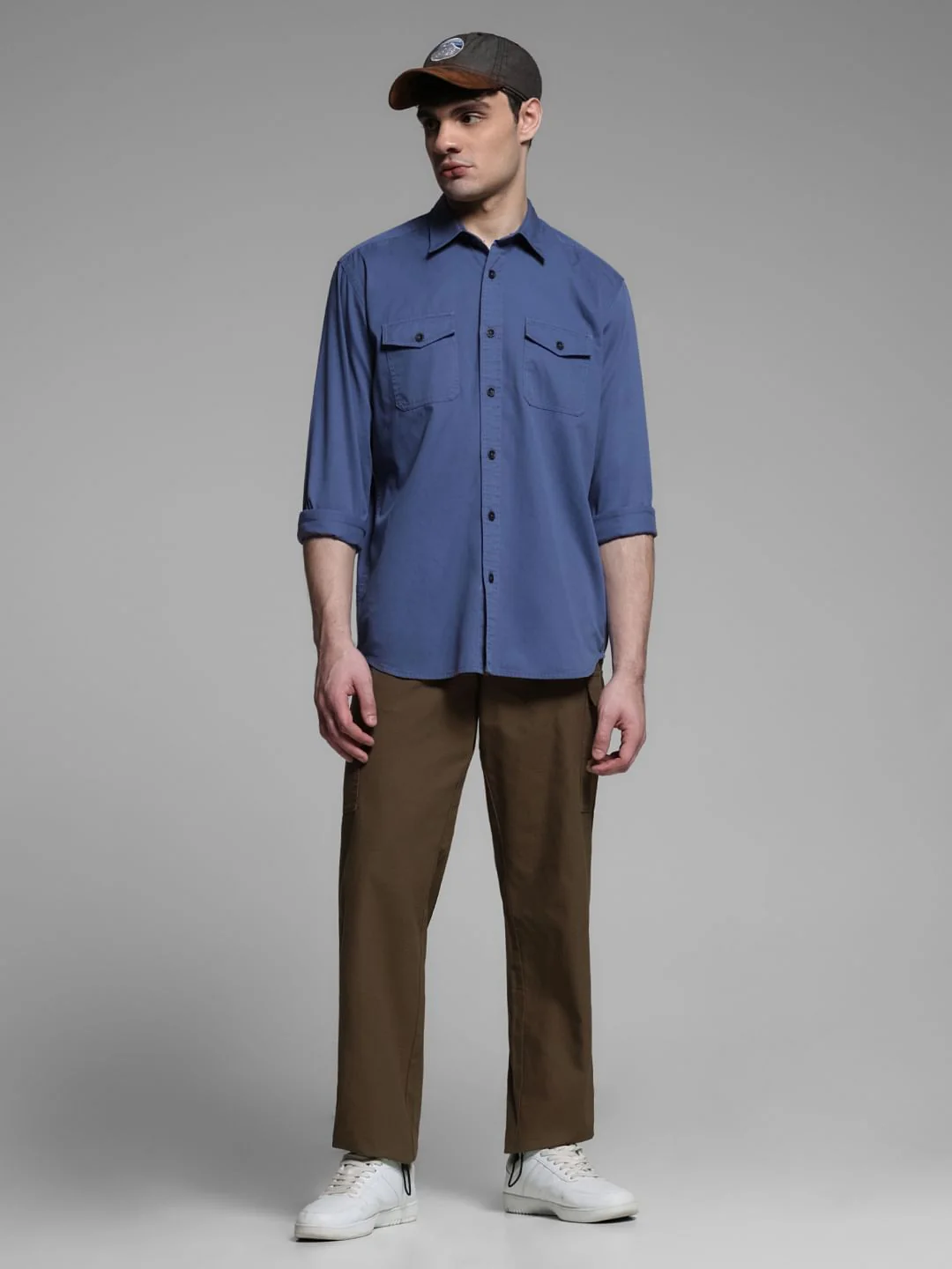 Dark Brown Mid Rise Cargo Trousers - Image 6