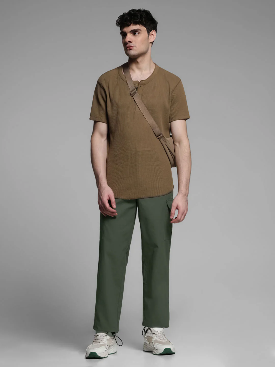Dark Green Mid Rise Cargo Trousers - Image 6