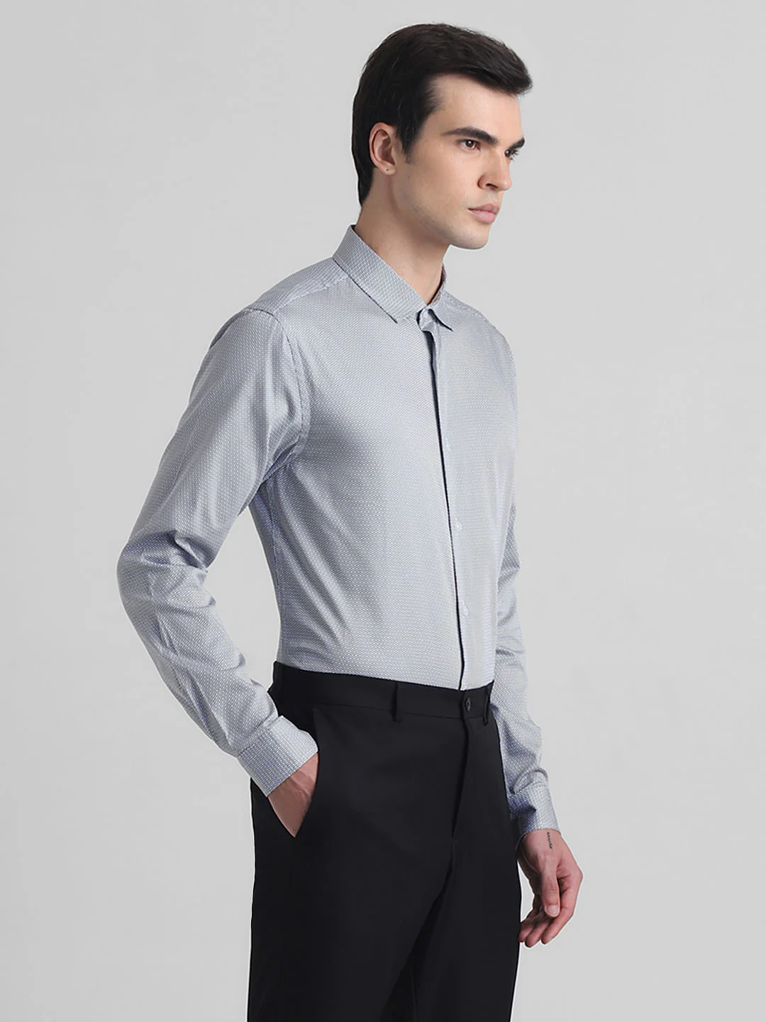 White Printed Full Sleeves Shirt - Image 3