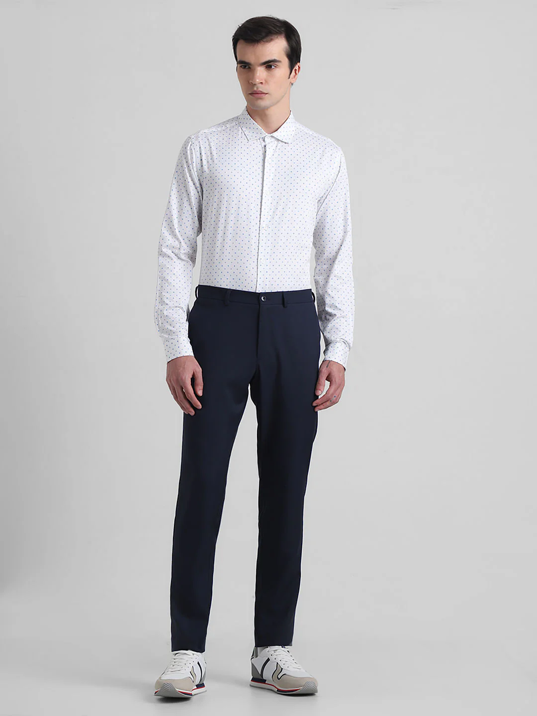White Polka Dot Full Sleeves Shirt - Image 6