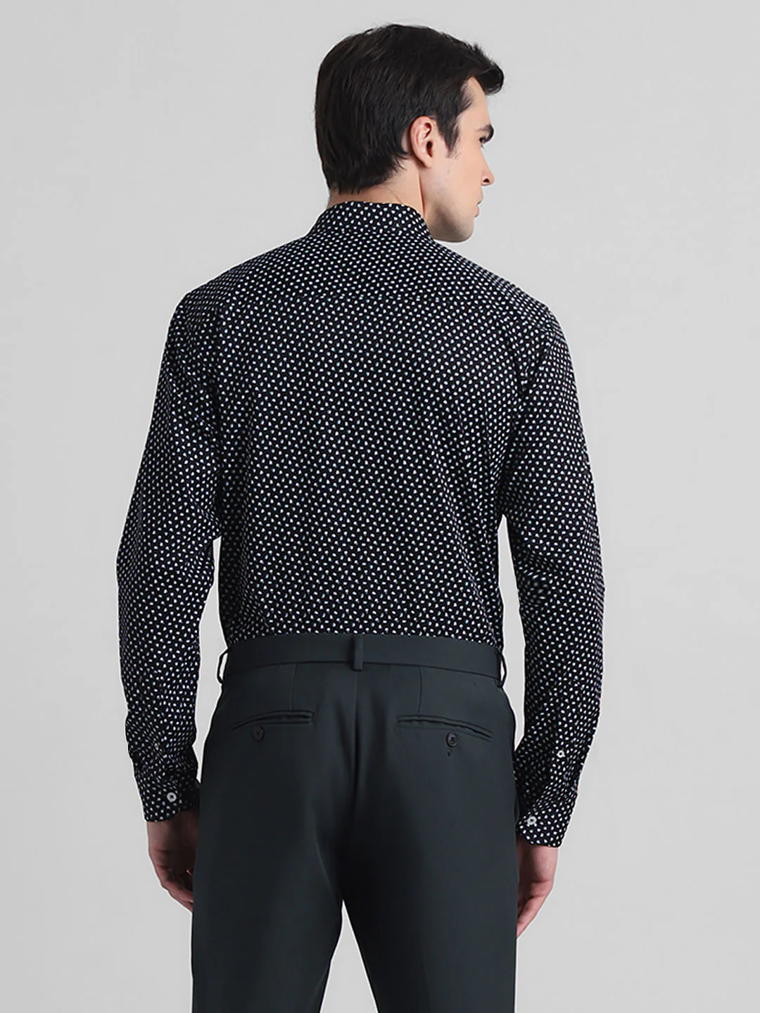 Black Printed Full Sleeves Shirt - Image 4