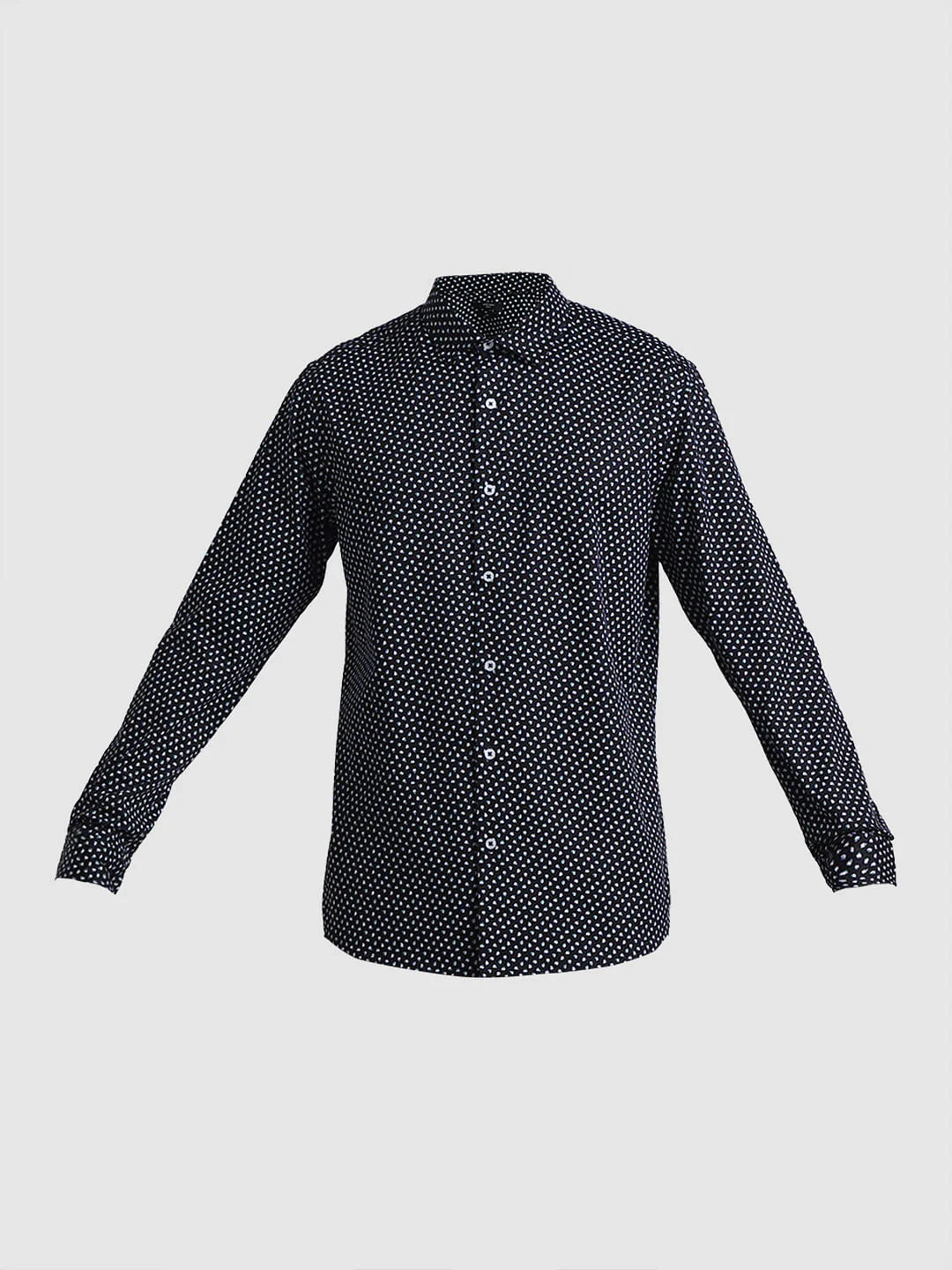 Black Printed Full Sleeves Shirt - Image 7