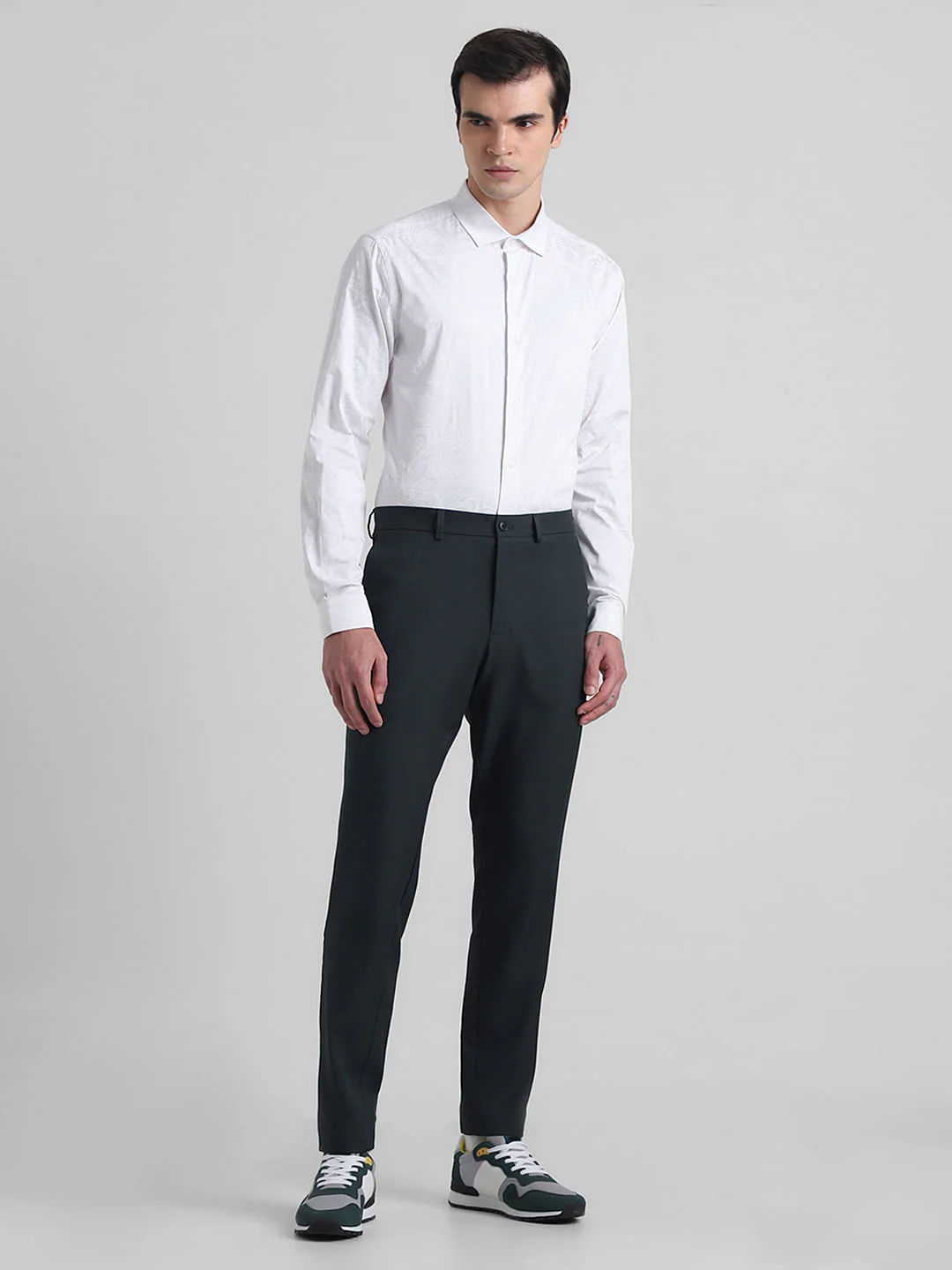 White Floral Cotton Formal Shirt - Image 6