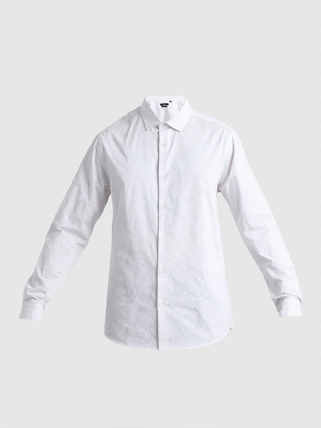 White Floral Cotton Formal Shirt - Image 7