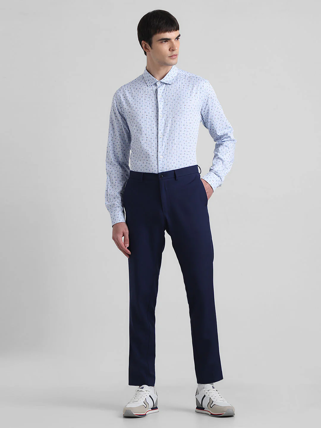 Blue Check Print Full Sleeves Shirt - Image 6