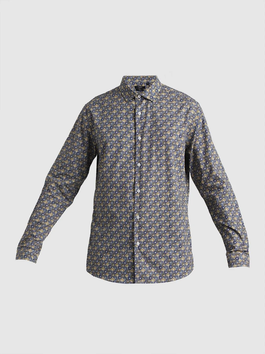 Brown Abstract Print Cotton Shirt - Image 7