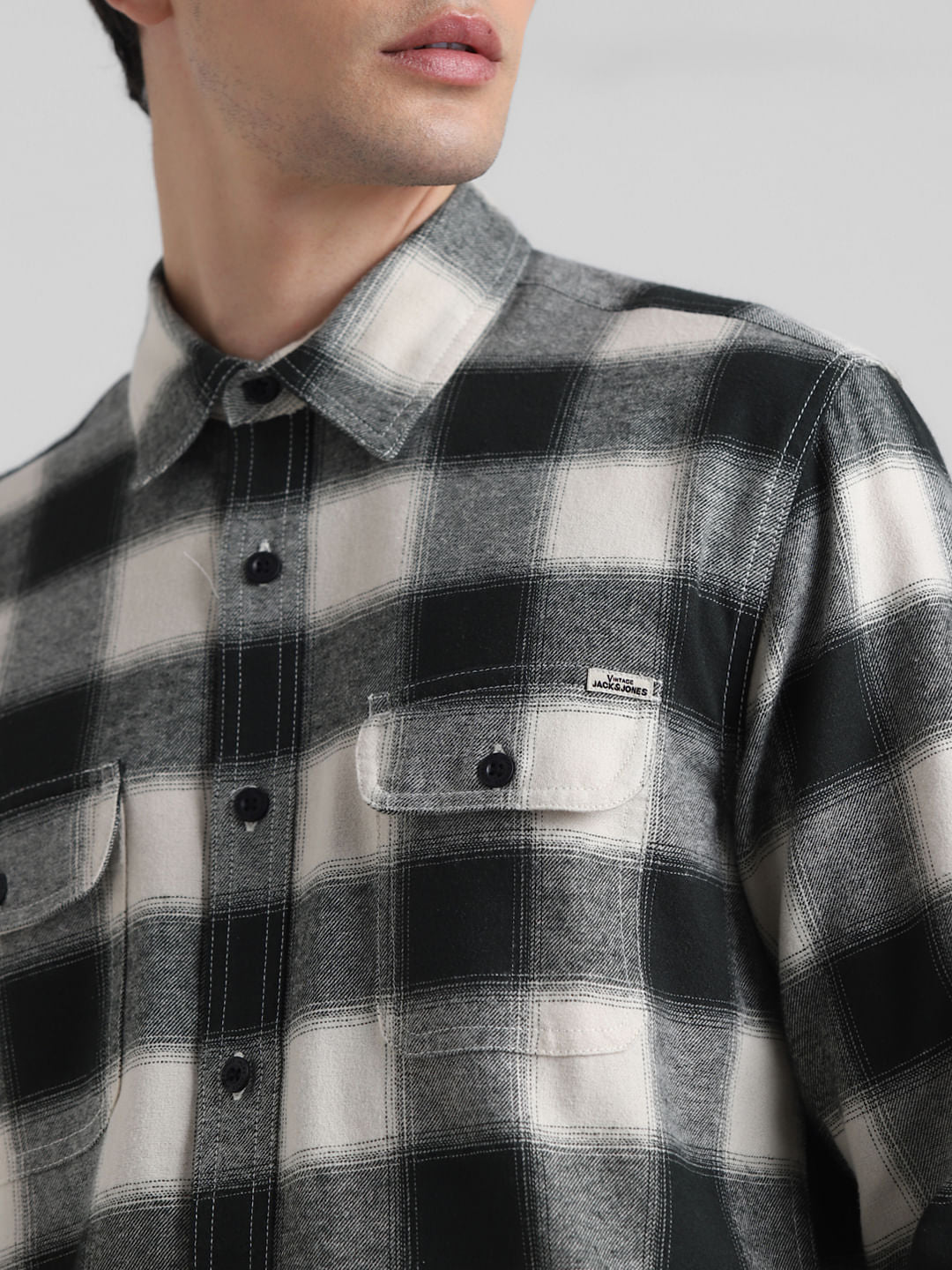 Black Check Print Shirt - Image 5
