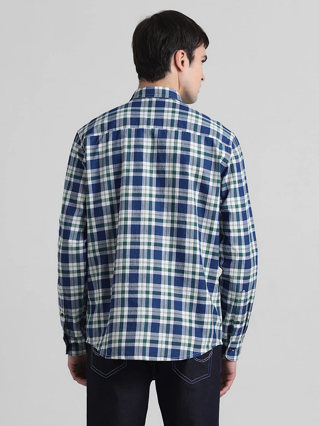 Green Check Print Full Sleeves Shirt - Image 4