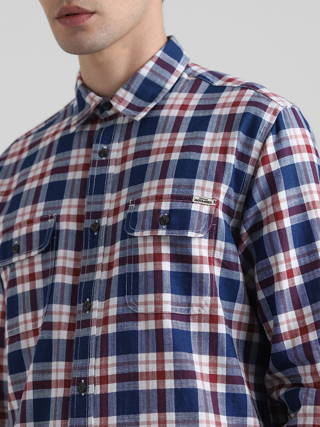 Red Check Print Full Sleeves Shirt - Image 5