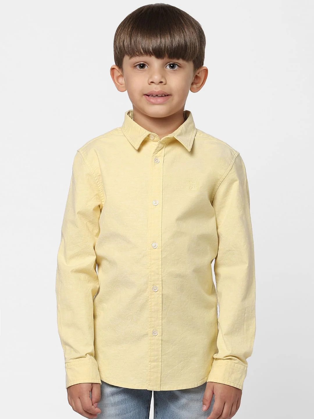 Boys Yellow Full Sleeves Shirt