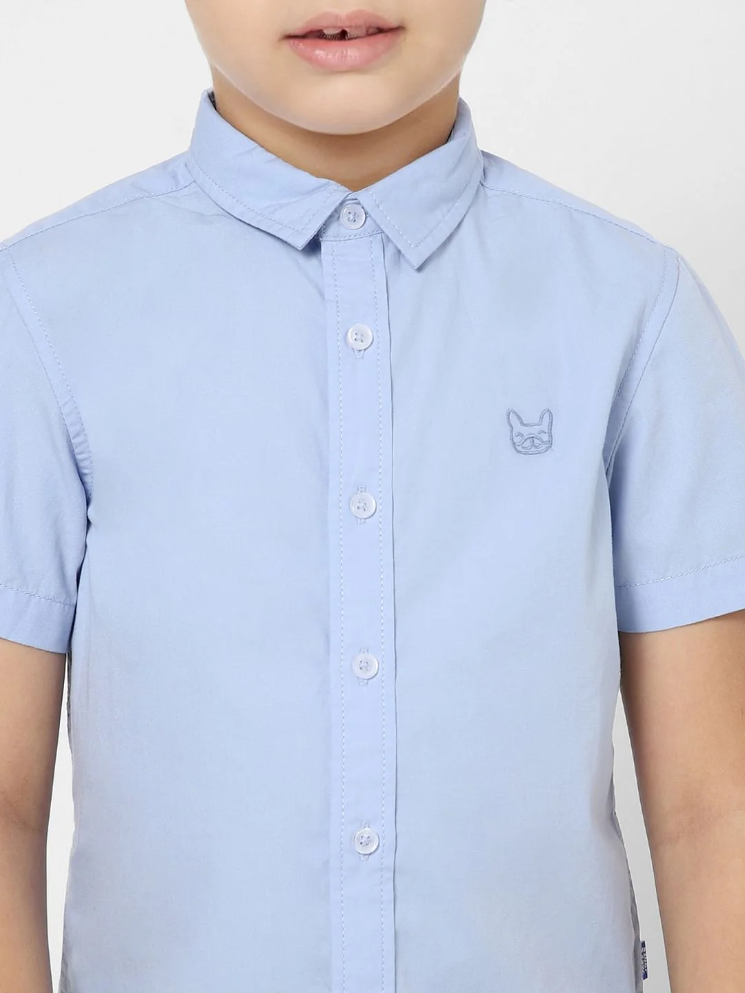 Boys Light Blue Half Sleeves Shirt - Image 4