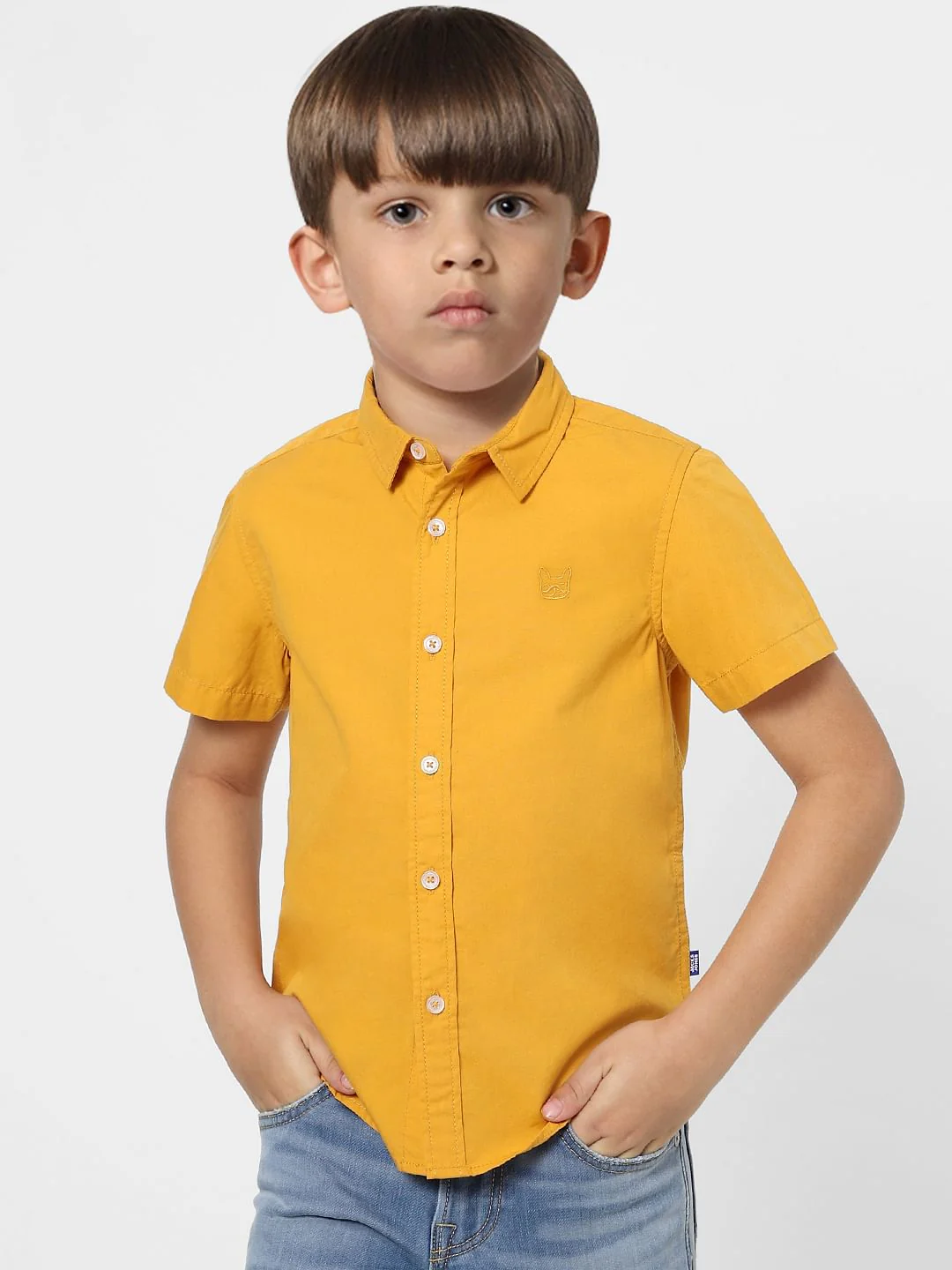 Boys Yellow Half Sleeves Shirt