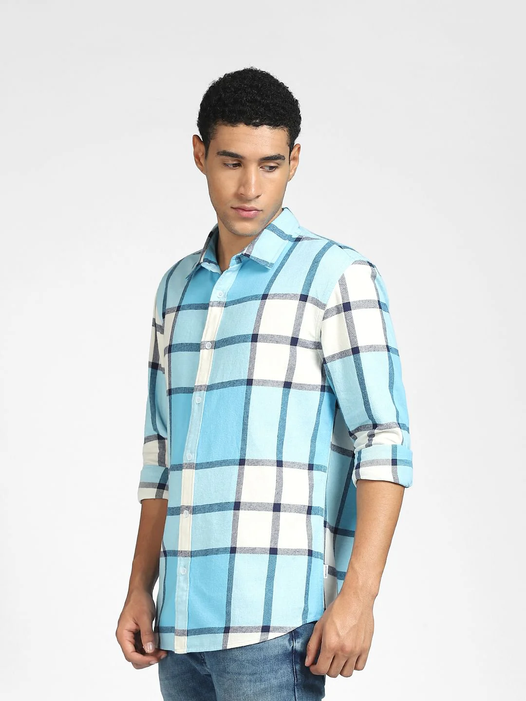 Blue Checks Full Sleeves Shirt - Image 3