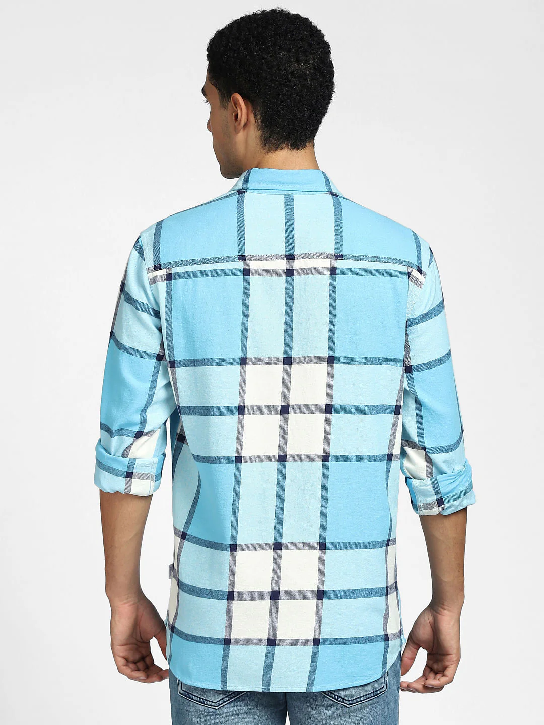 Blue Checks Full Sleeves Shirt - Image 4