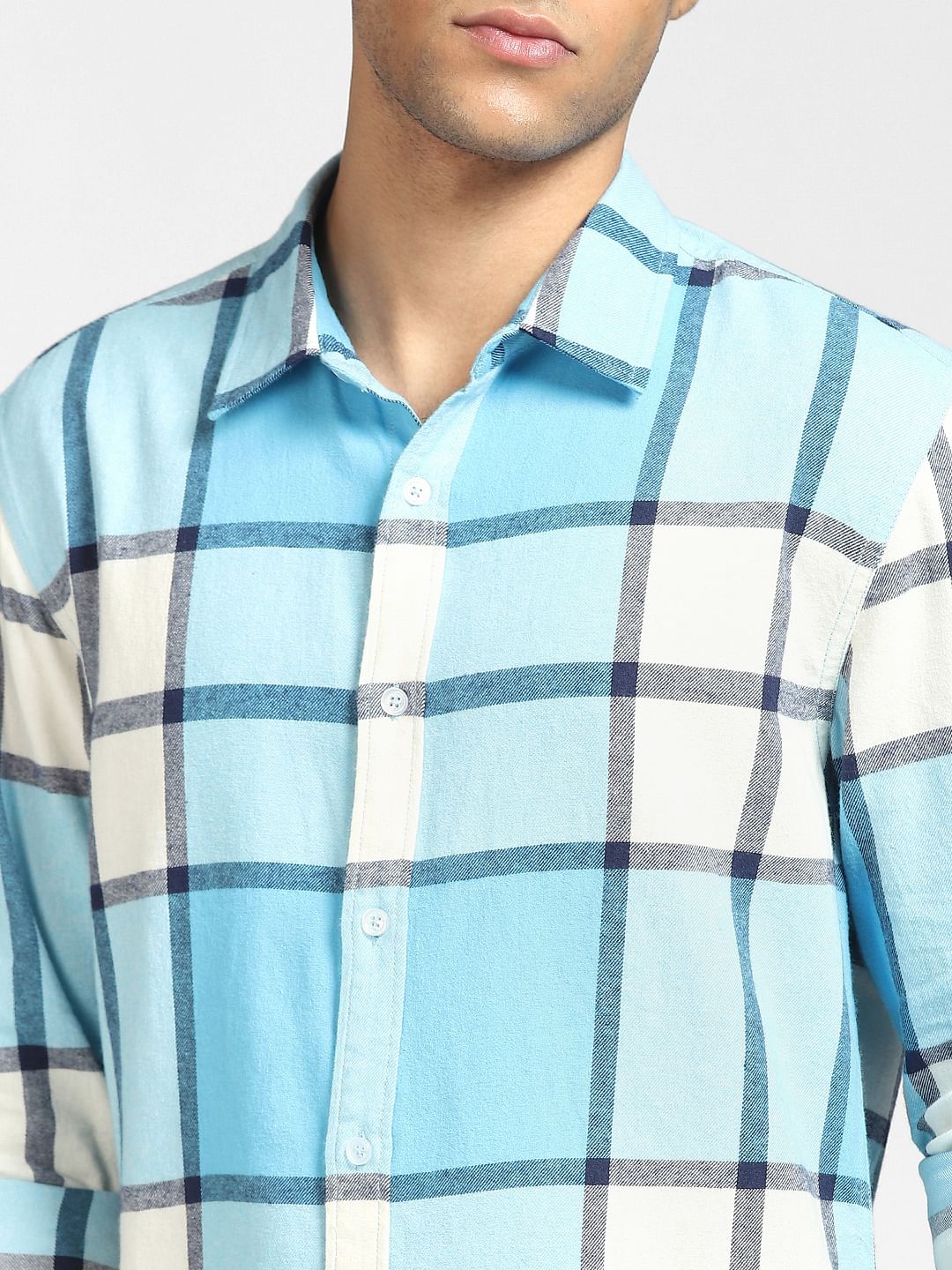 Blue Checks Full Sleeves Shirt - Image 5