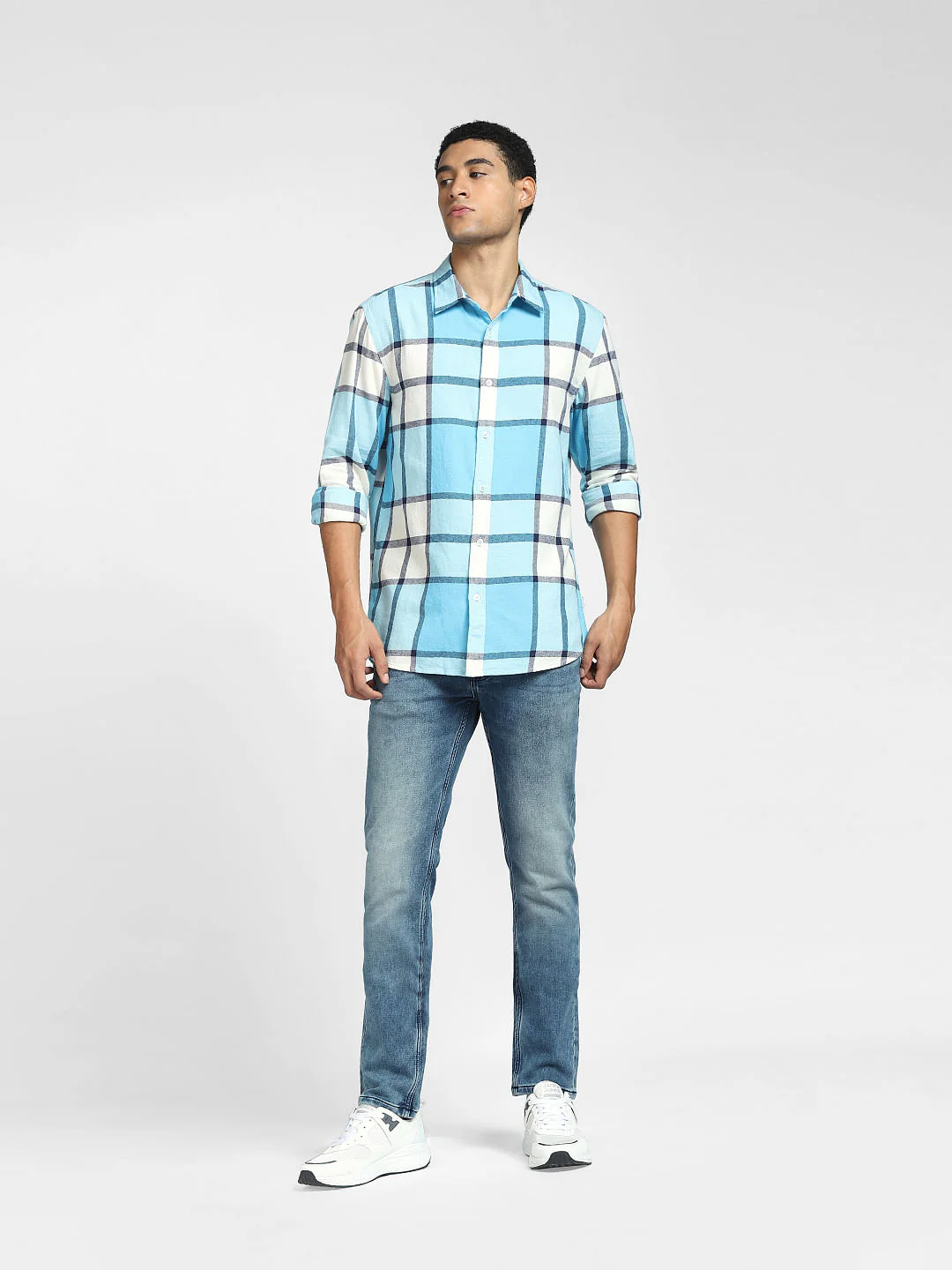 Blue Checks Full Sleeves Shirt - Image 6