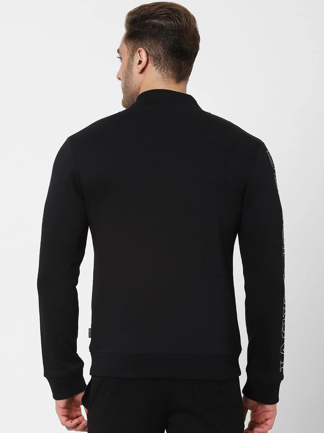 Black Logo Print Zip Up Sweatshirt - Image 4