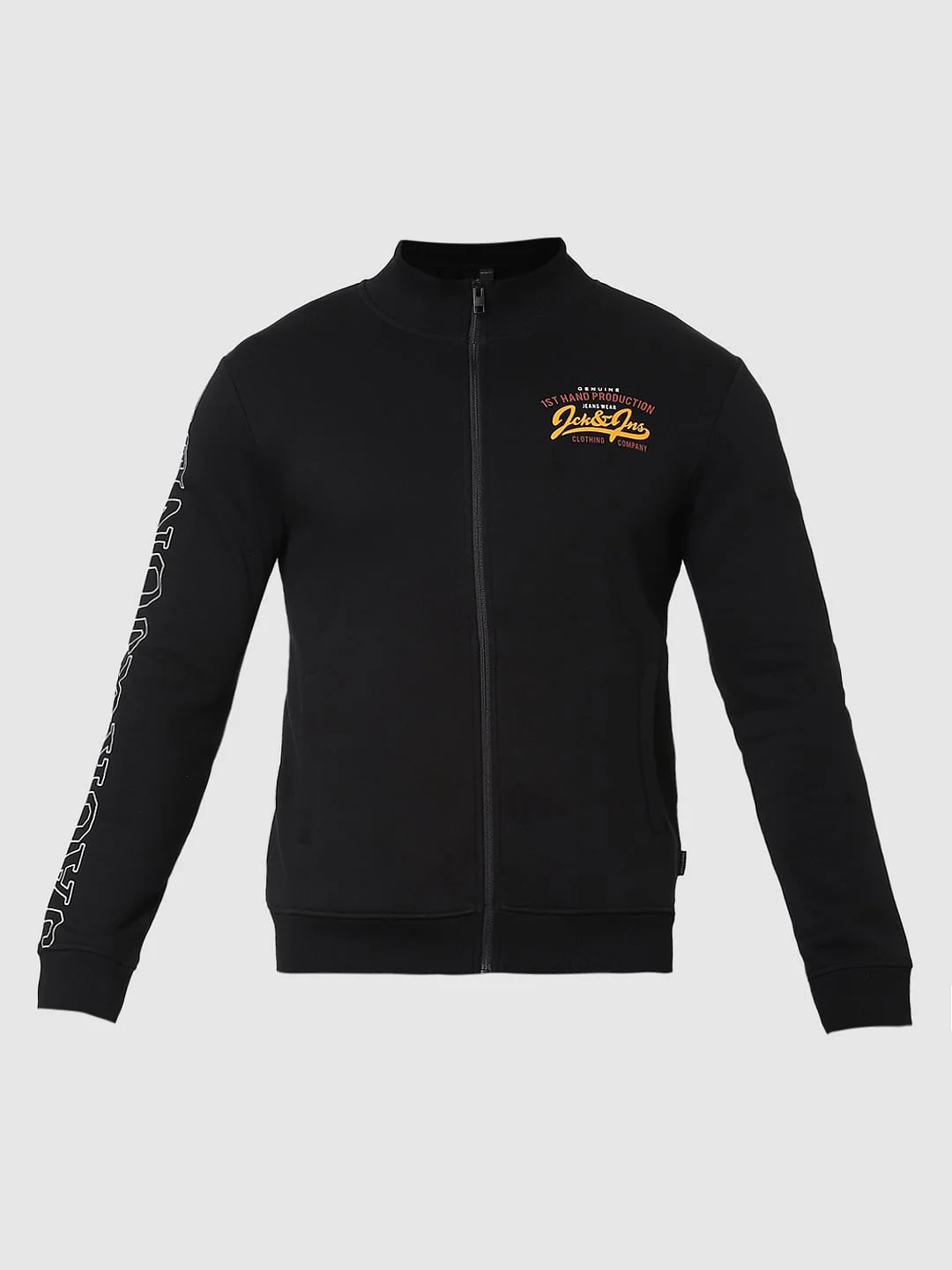 Black Logo Print Zip Up Sweatshirt - Image 6