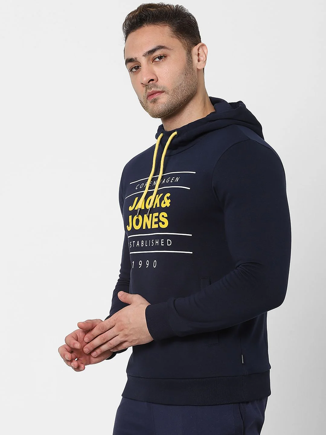 Blue Logo Print Hooded Sweatshirt - Image 3