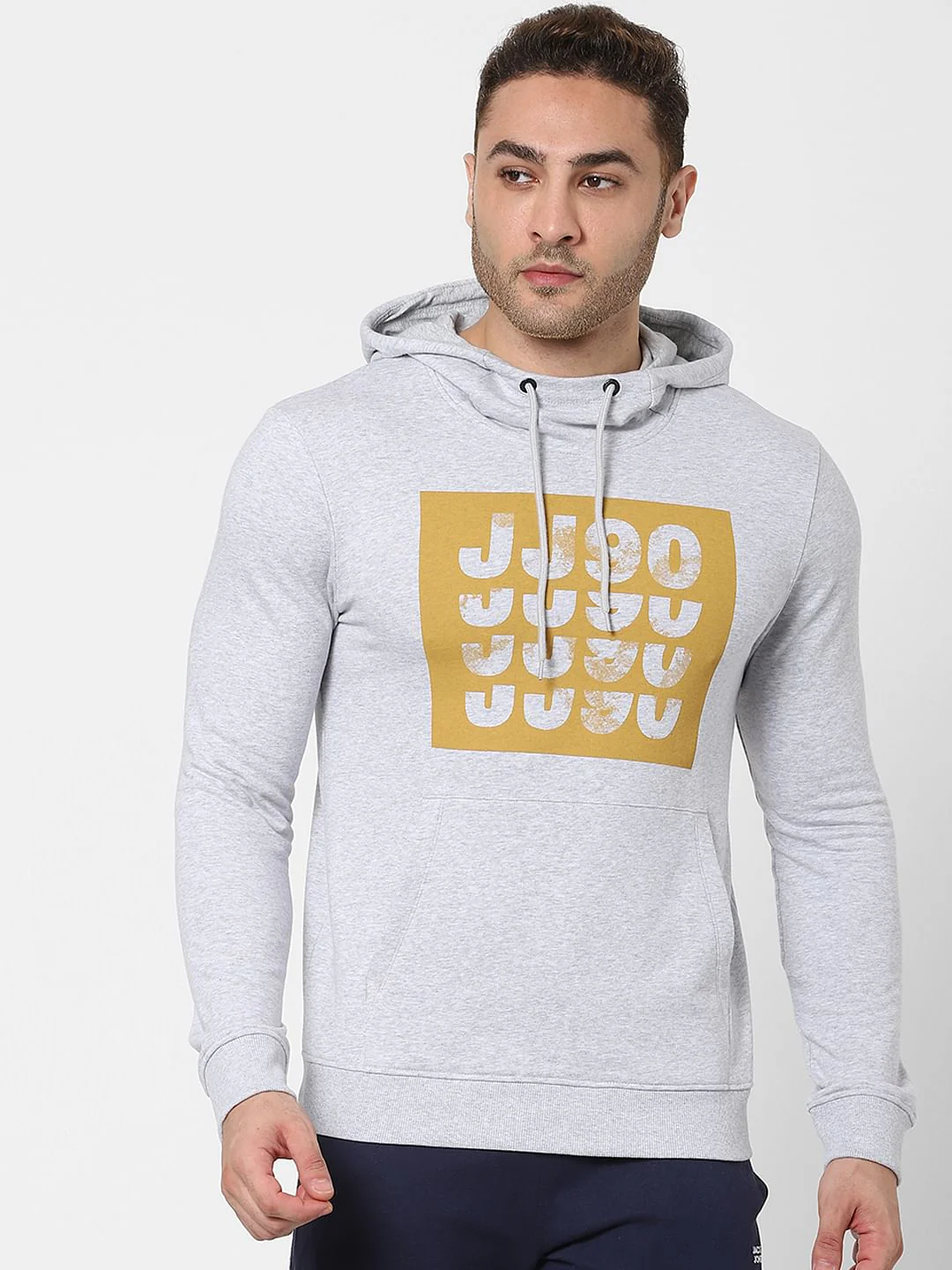 Grey Graphic Print Hooded Sweatshirt - Image 2