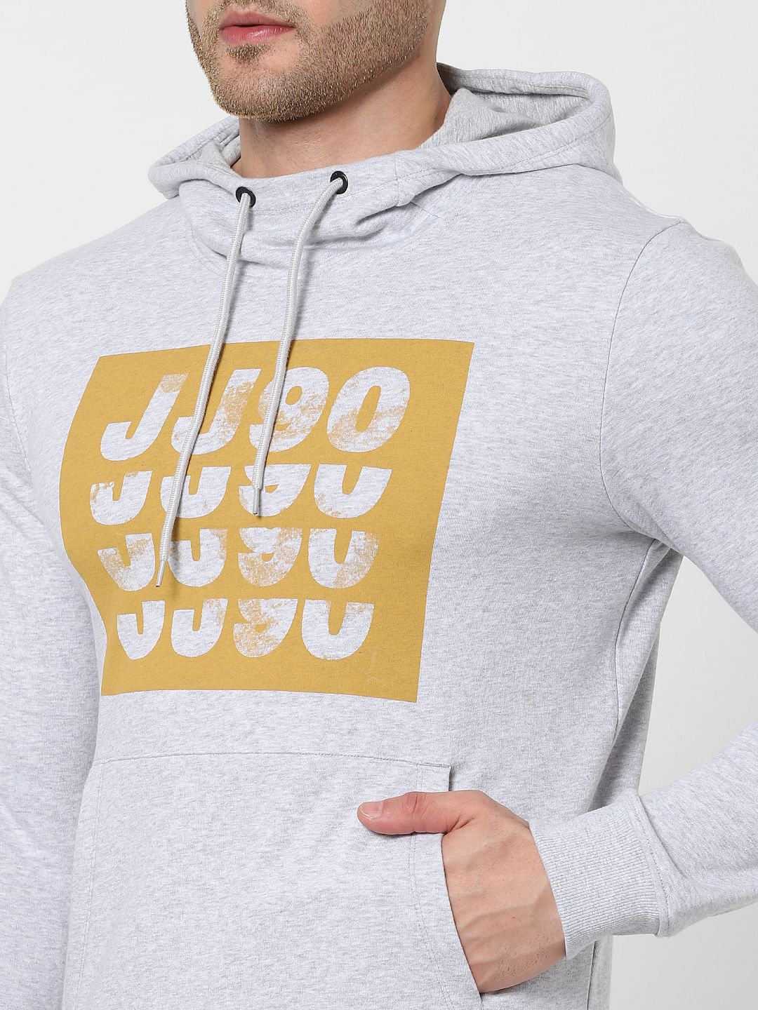 Grey Graphic Print Hooded Sweatshirt - Image 5