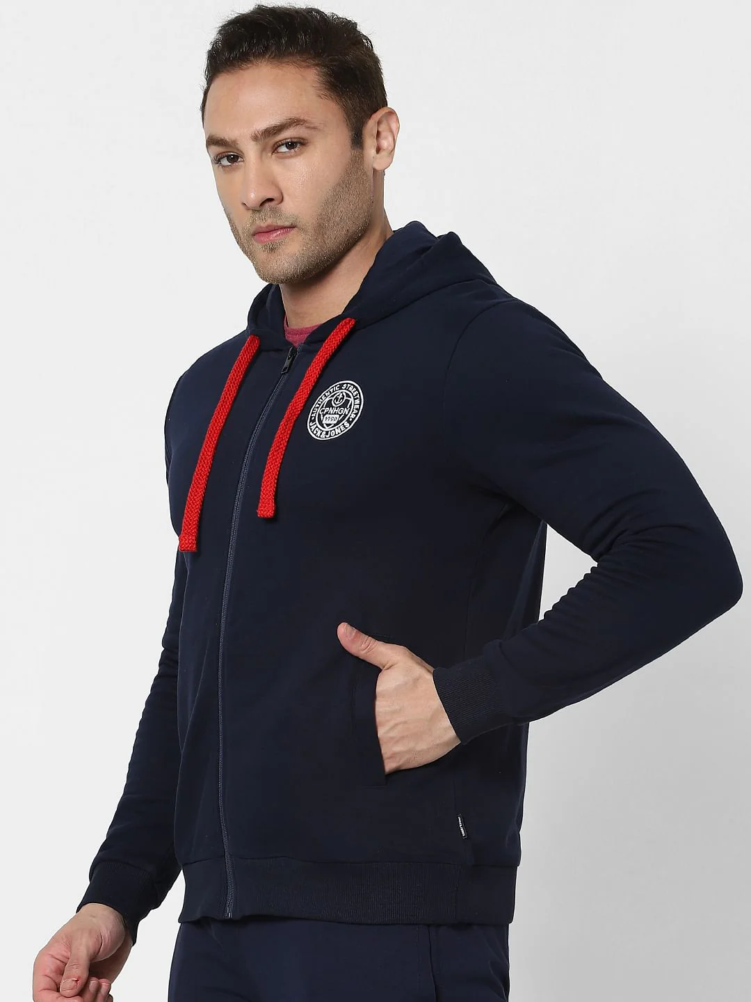 Blue Zip Up Hooded Sweatshirt - Image 3