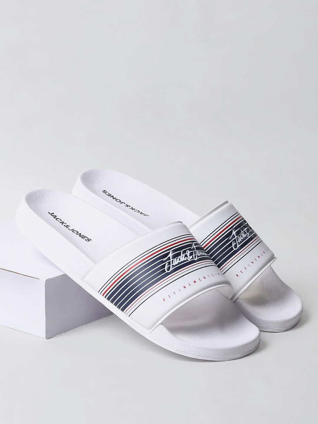 White Logo Print Sliders - Image 13