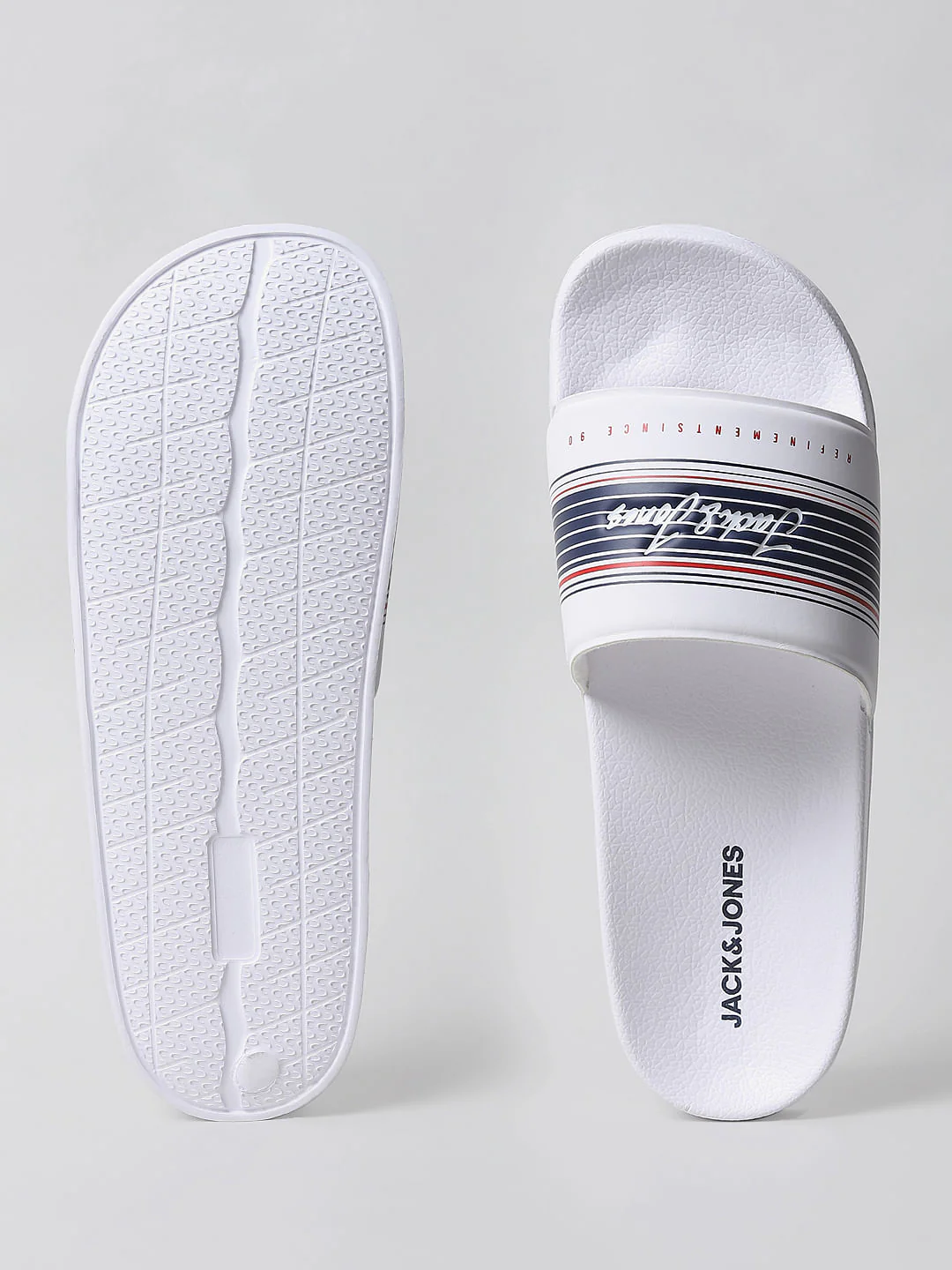 White Logo Print Sliders - Image 6
