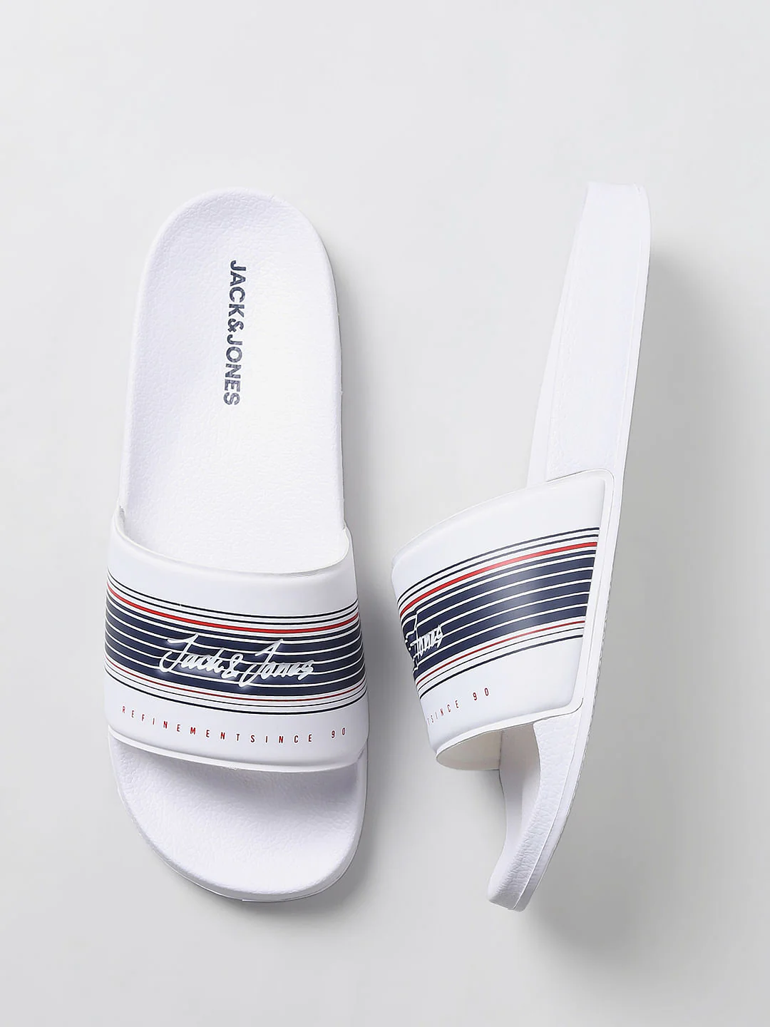 White Logo Print Sliders - Image 7