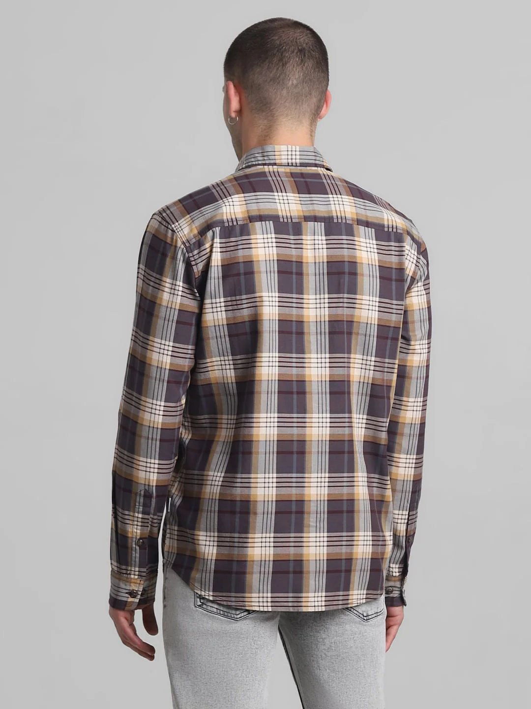 Brown Check Full Sleeves Shirt - Image 4