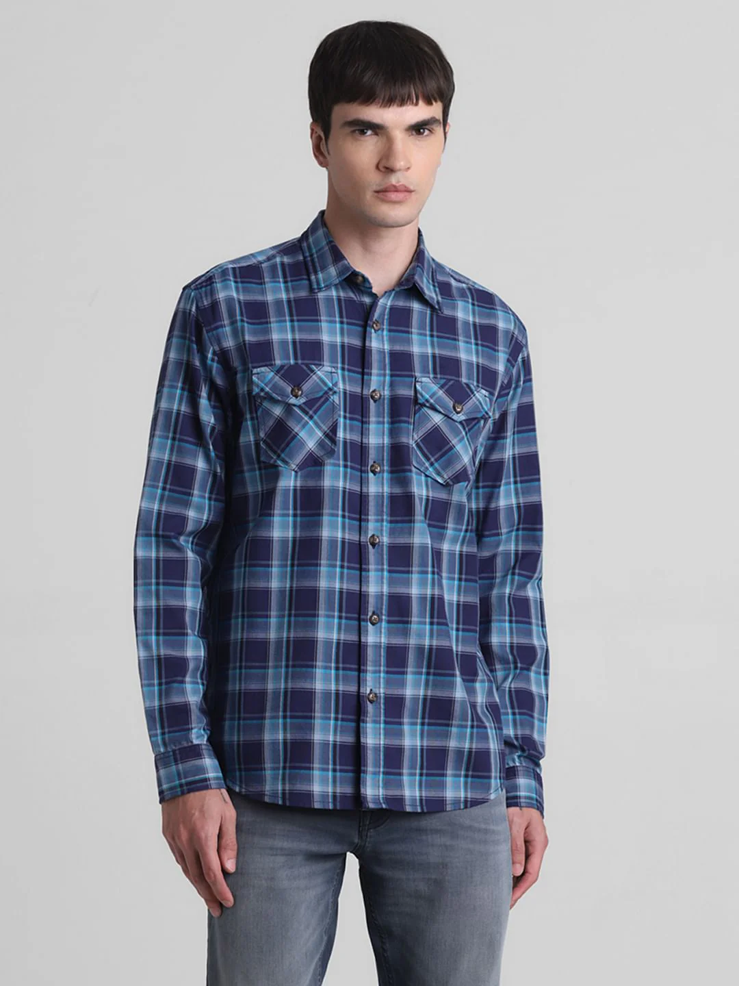 Blue Check Full Sleeves Shirt - Image 2