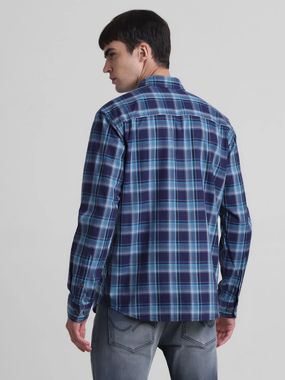 Blue Check Full Sleeves Shirt - Image 4