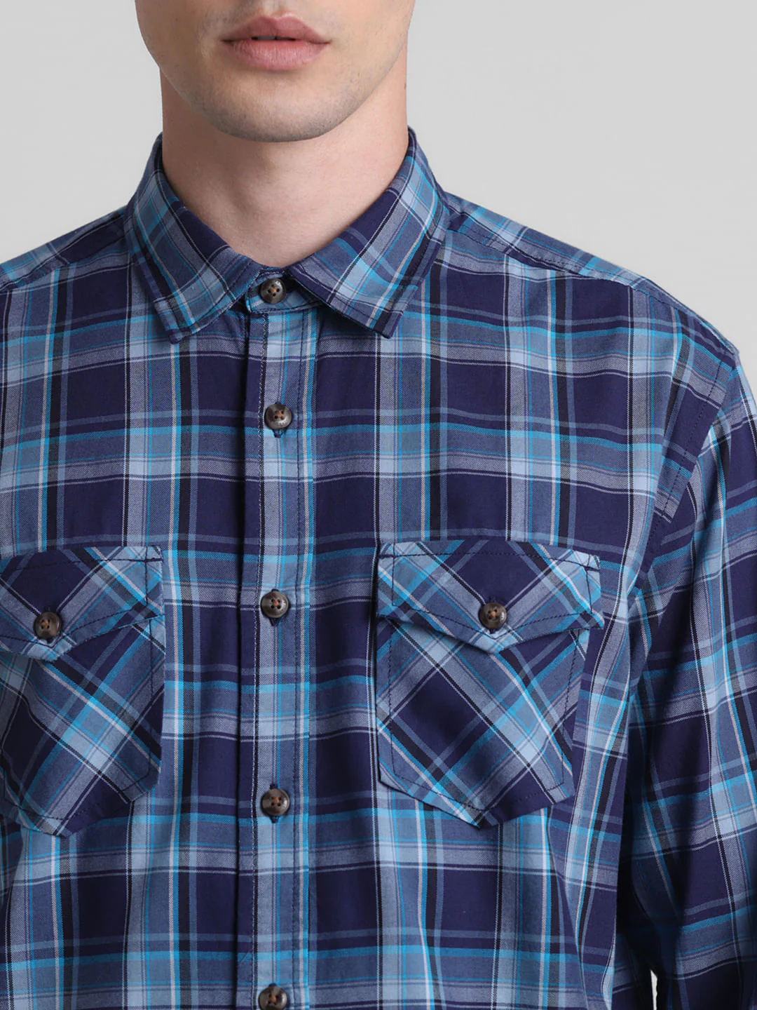Blue Check Full Sleeves Shirt - Image 5
