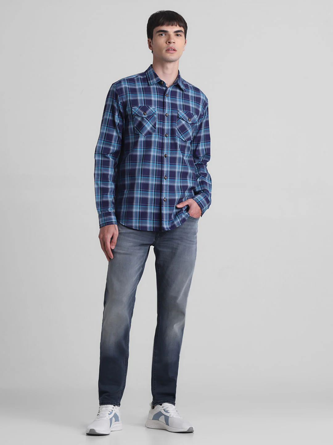 Blue Check Full Sleeves Shirt - Image 6