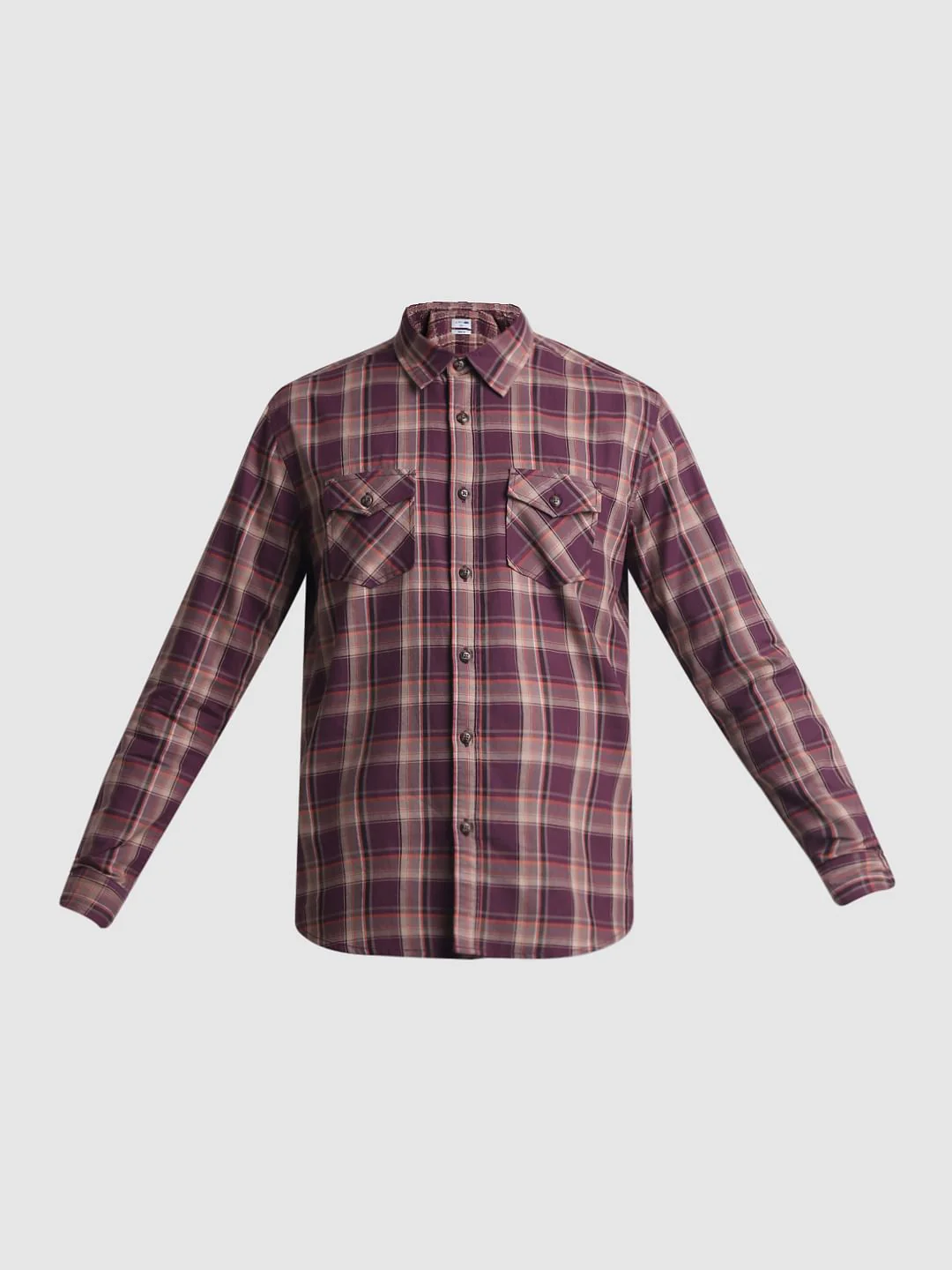 Dark Red Check Full Sleeves Shirt - Image 7