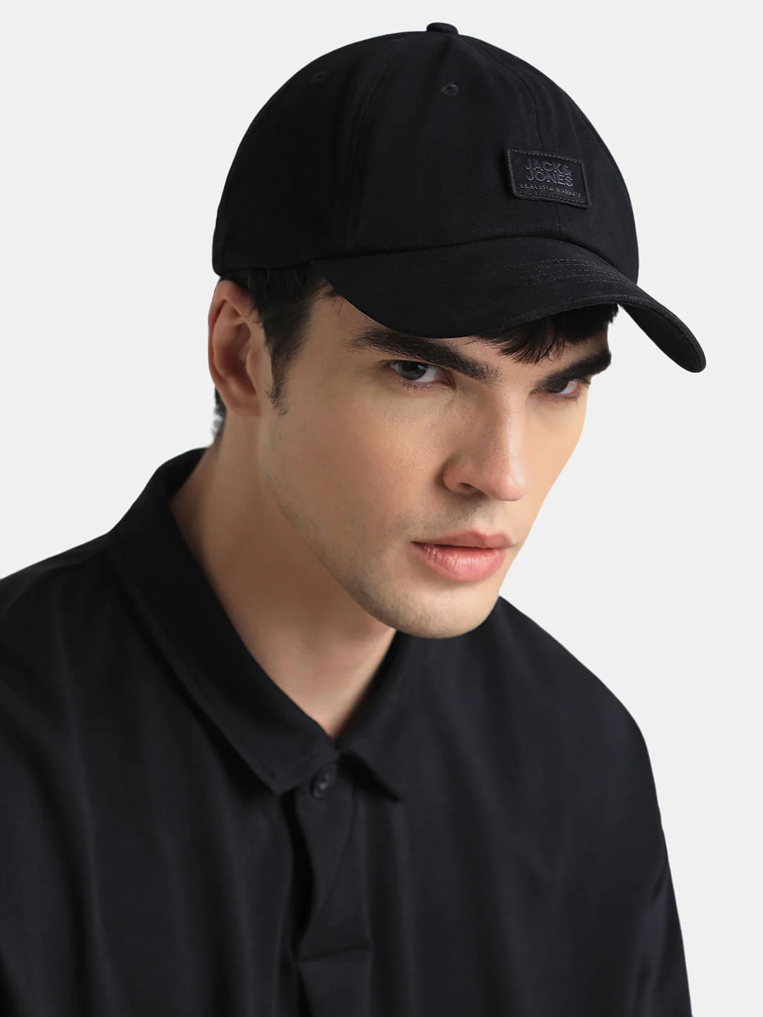 Black Logo Print Baseball Cap - Image 6
