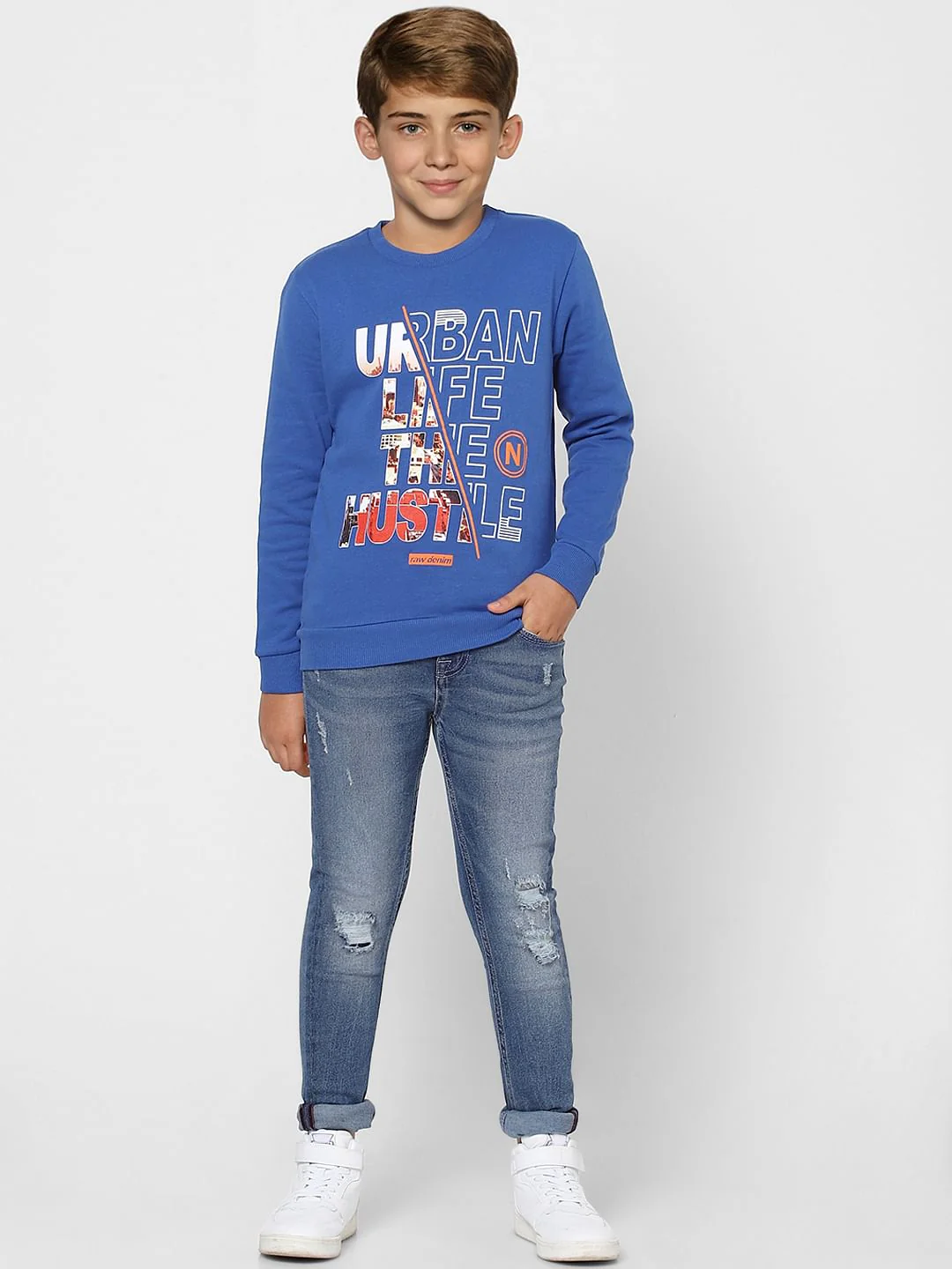 BOYS Blue Graphic Print Sweatshirt