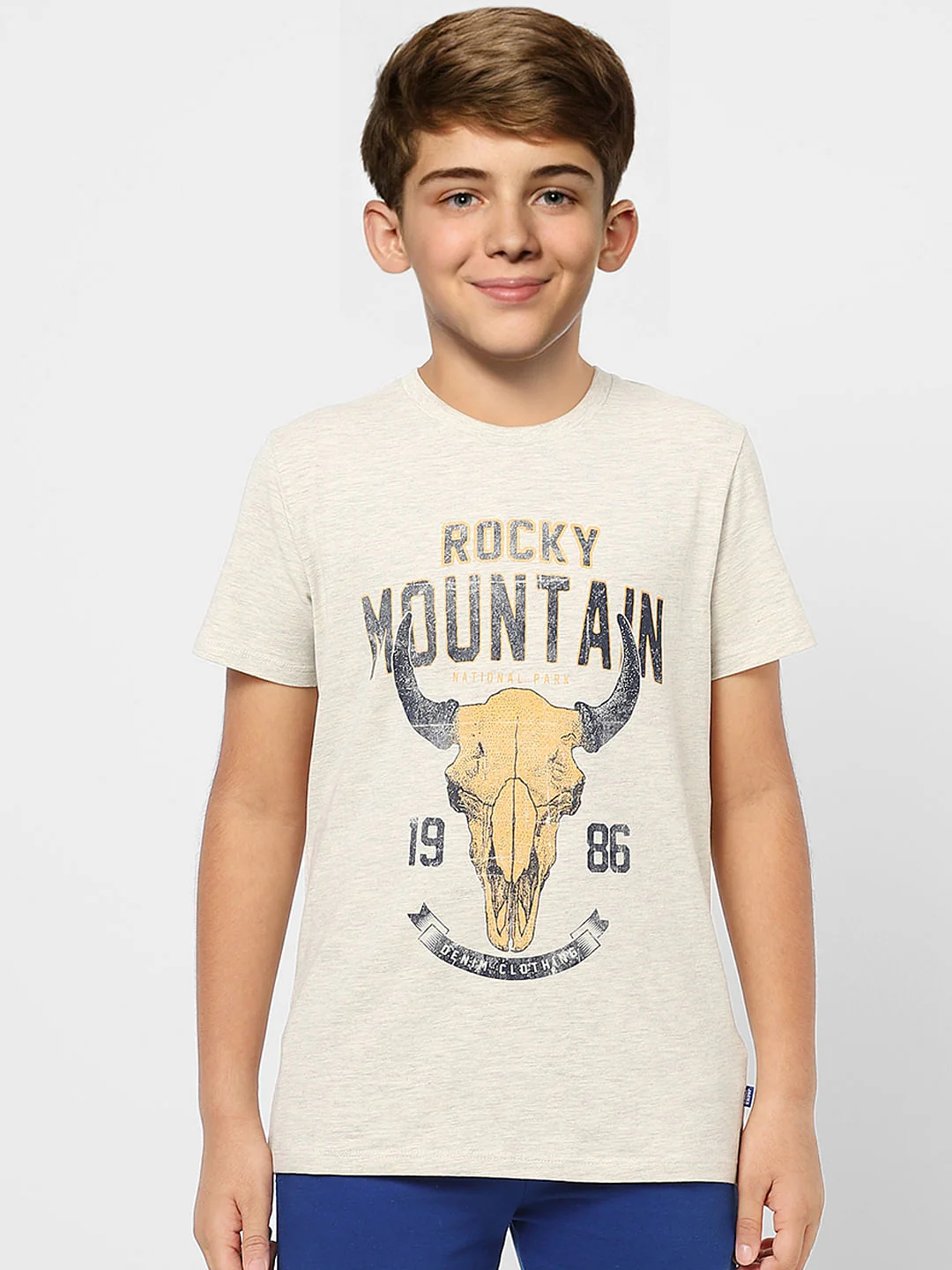 Boys Grey Graphic Print Crew Neck T-shirt - Image 2