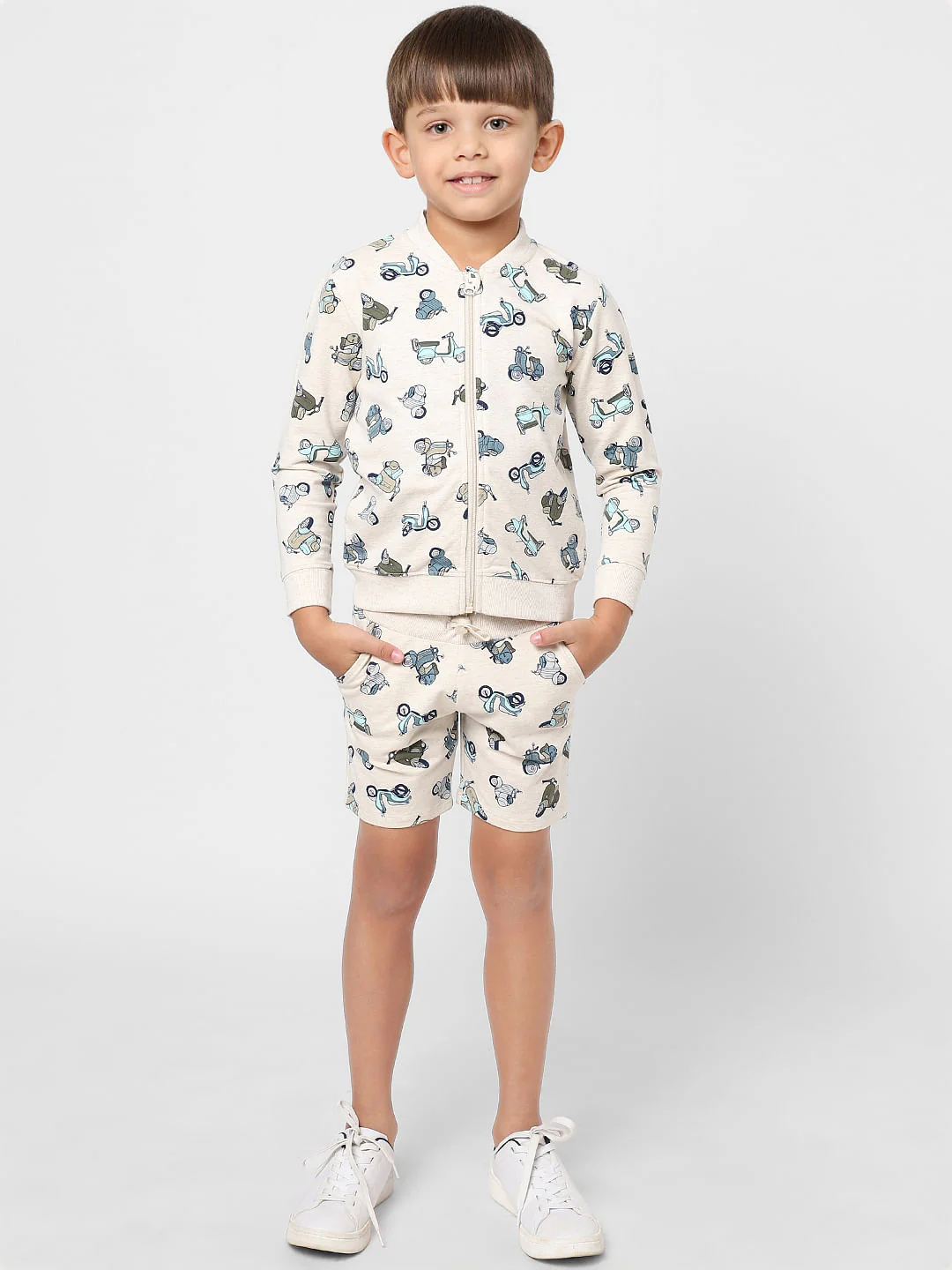 BOYS Beige Graphic Print Sweatshirt