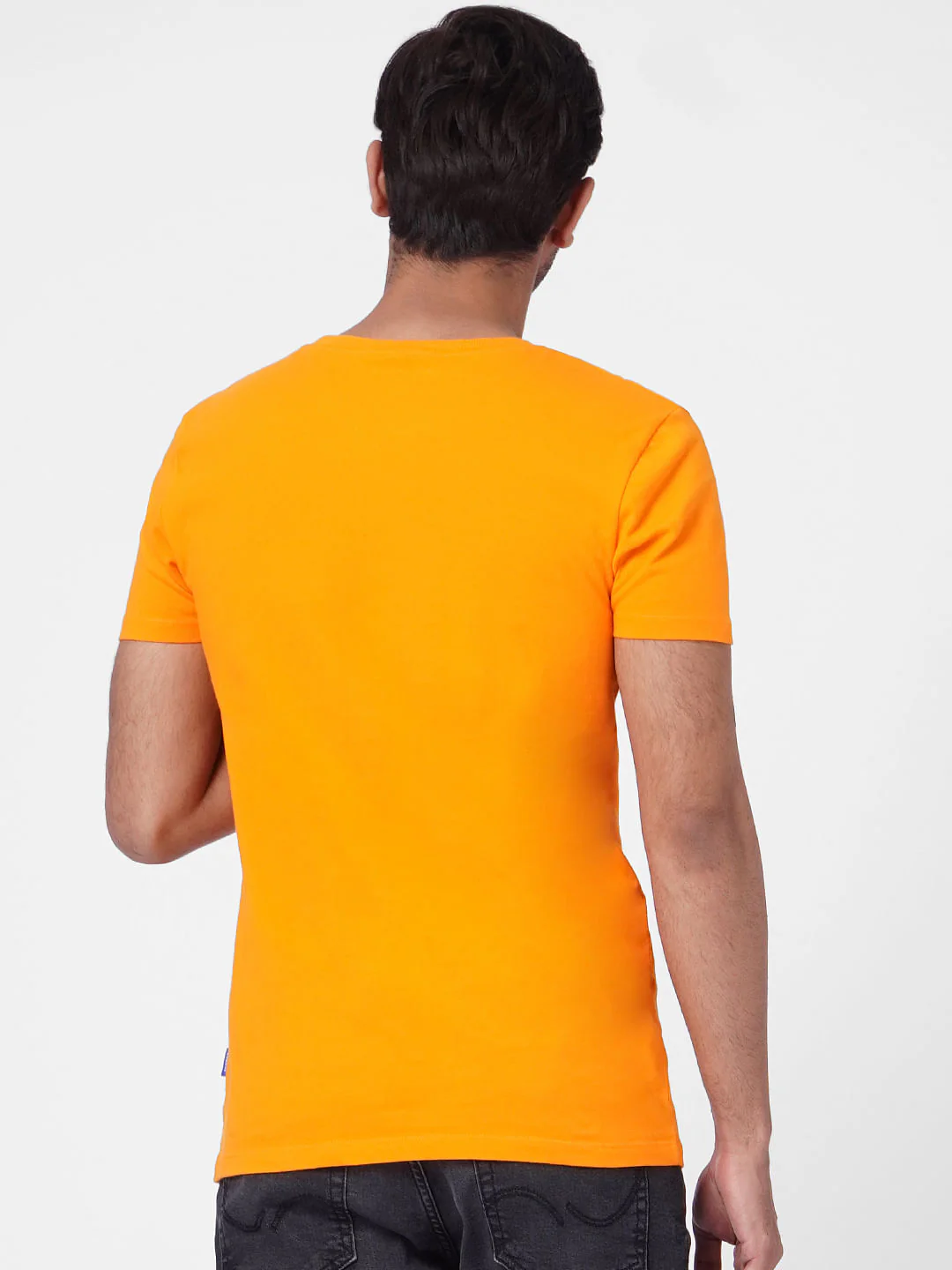 Orange Graphic Print Crew Neck T-shirt - Image 4