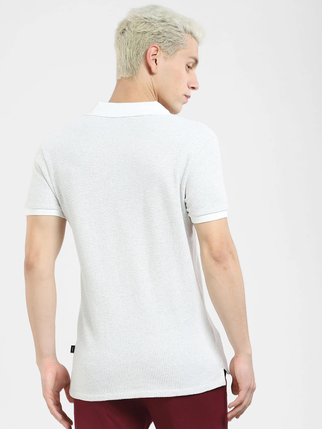White Zip-Up Polo T-shirt - Image 4