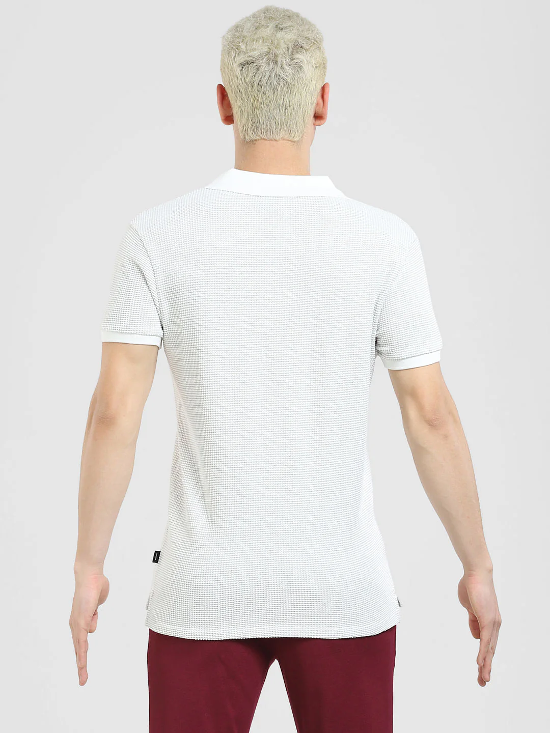 White Zip-Up Polo T-shirt - Image 8