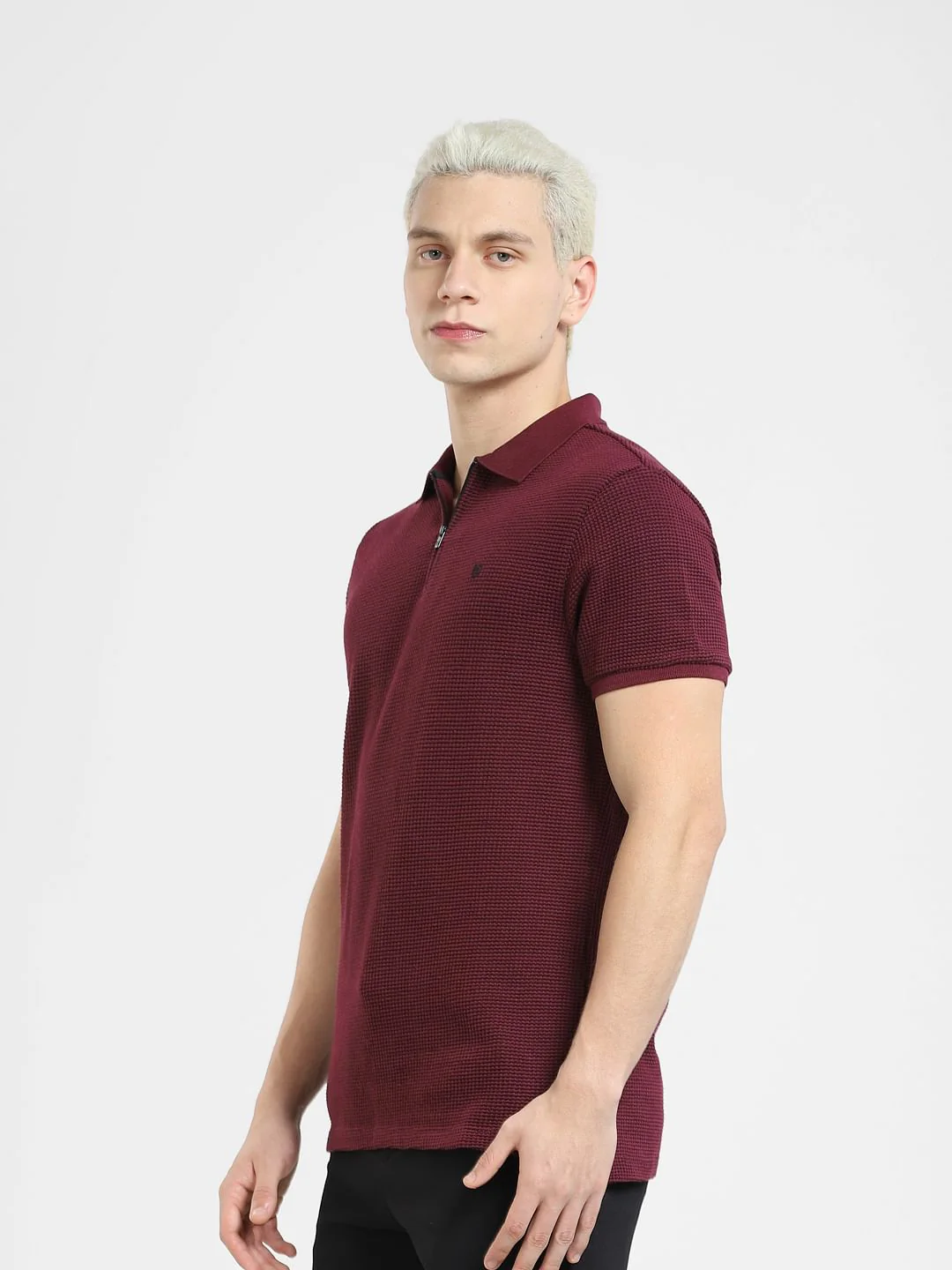Jacquard Zip-Up Polo - Image 3