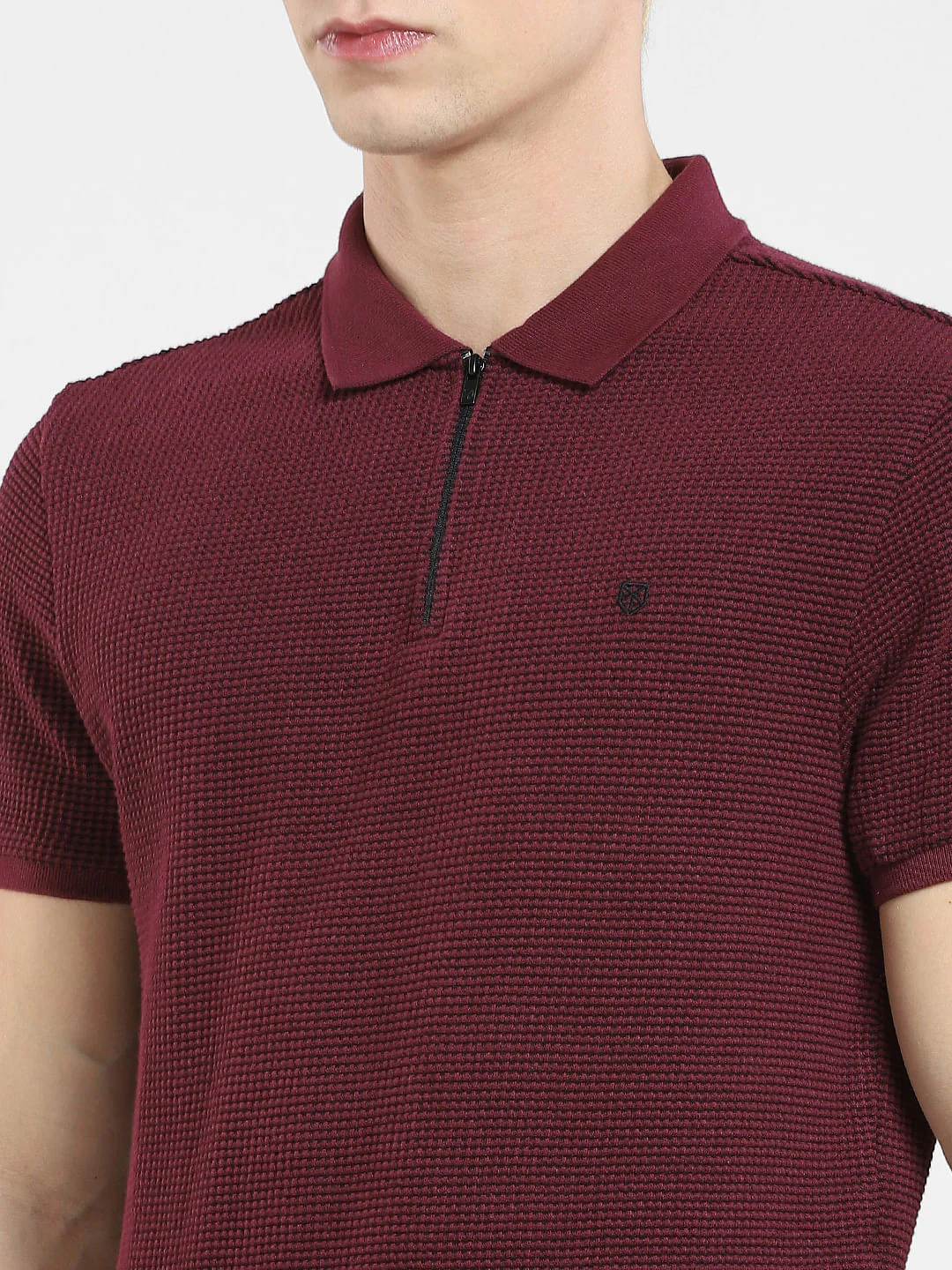Jacquard Zip-Up Polo - Image 5